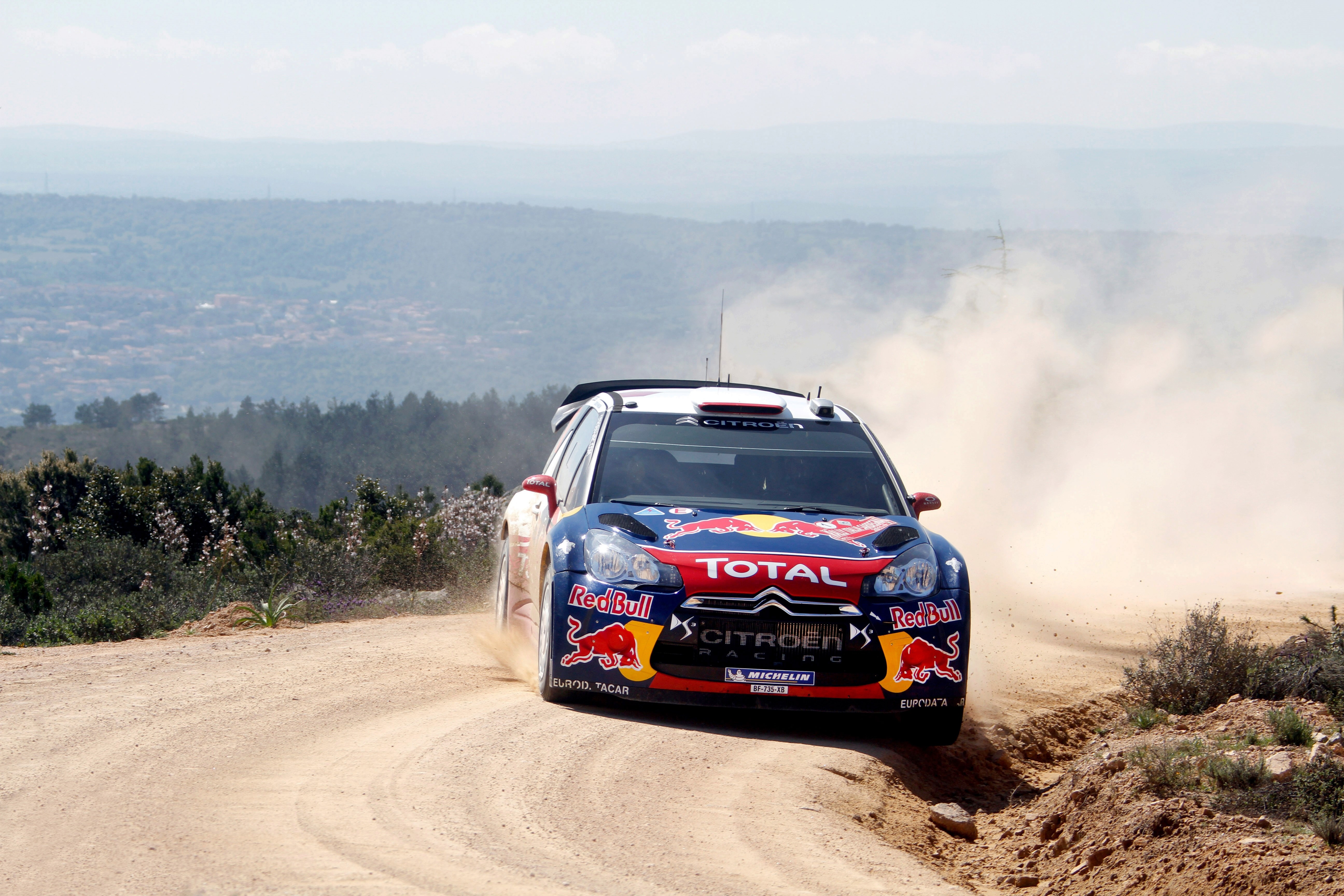 Citroen DS3 rally car on a dirt road HD Wallpaper