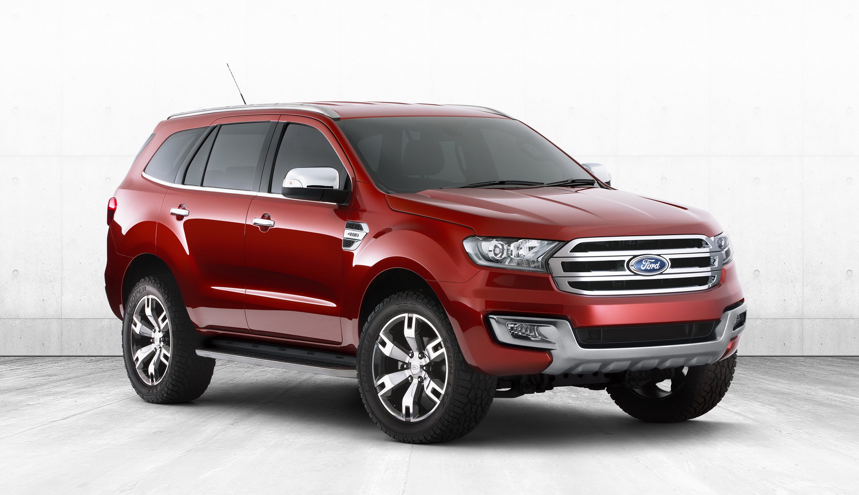 Red Ford Everest SUV HD Wallpaper