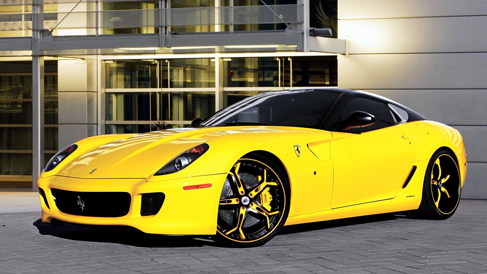Yellow Ferrari 599 GTO Luxury Sports Car HD Wallpaper
