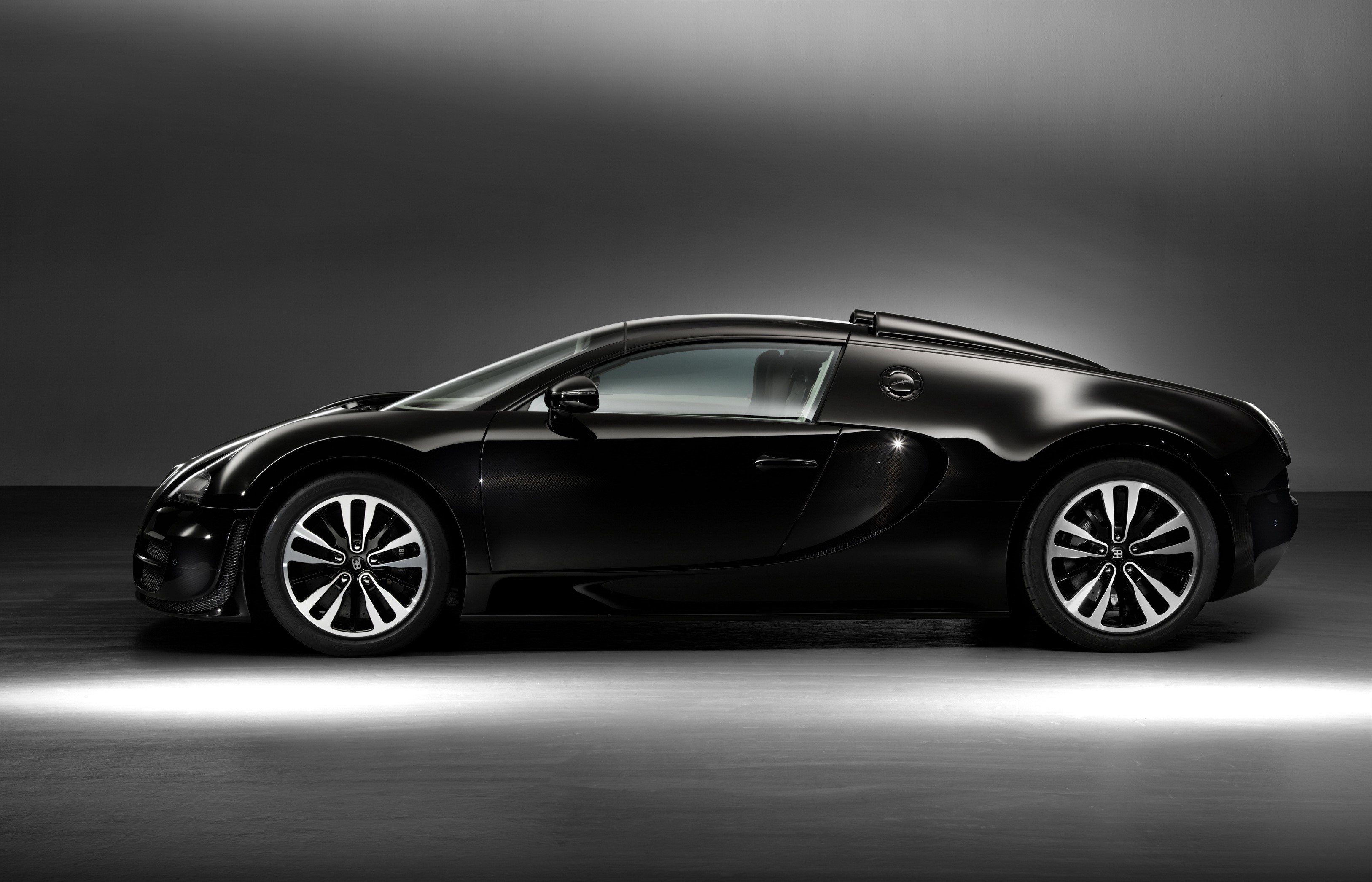 Black Bugatti Veyron 16.4 Vitesse Legende Jean Bugatti HD Wallpaper