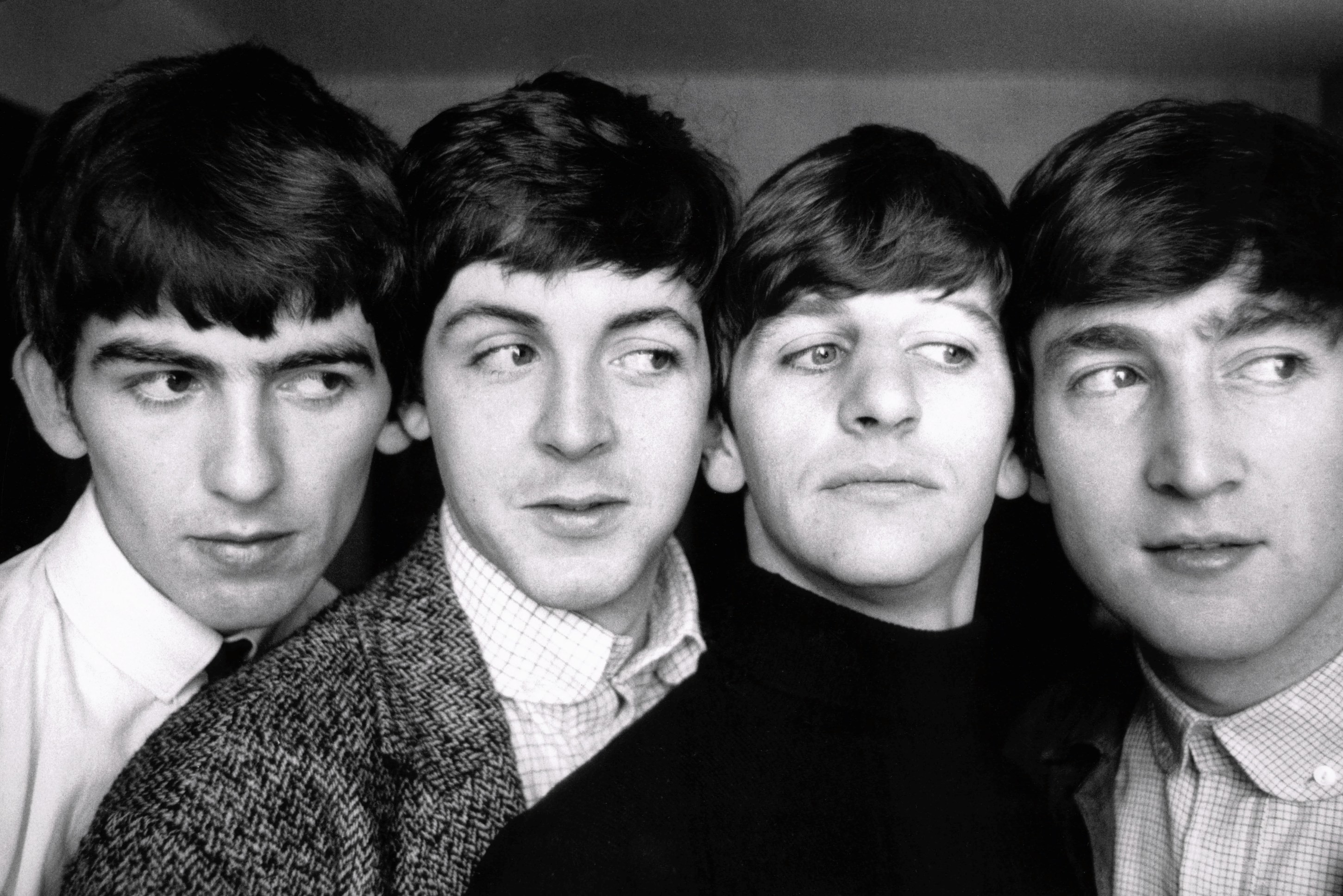 The Beatles band members portrait HD Wallpaper