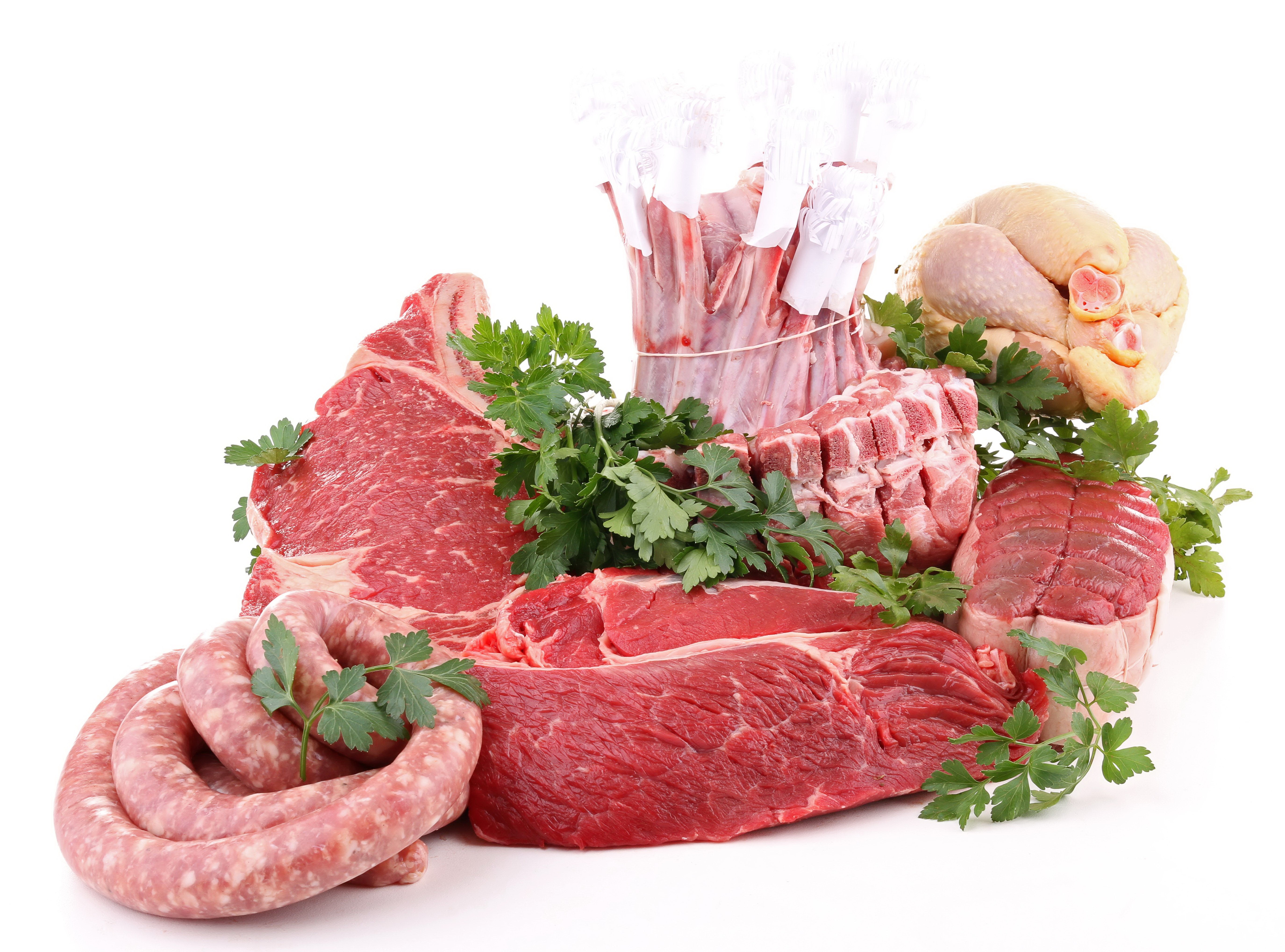 Assortment of Raw Meats and Chicken HD Wallpaper