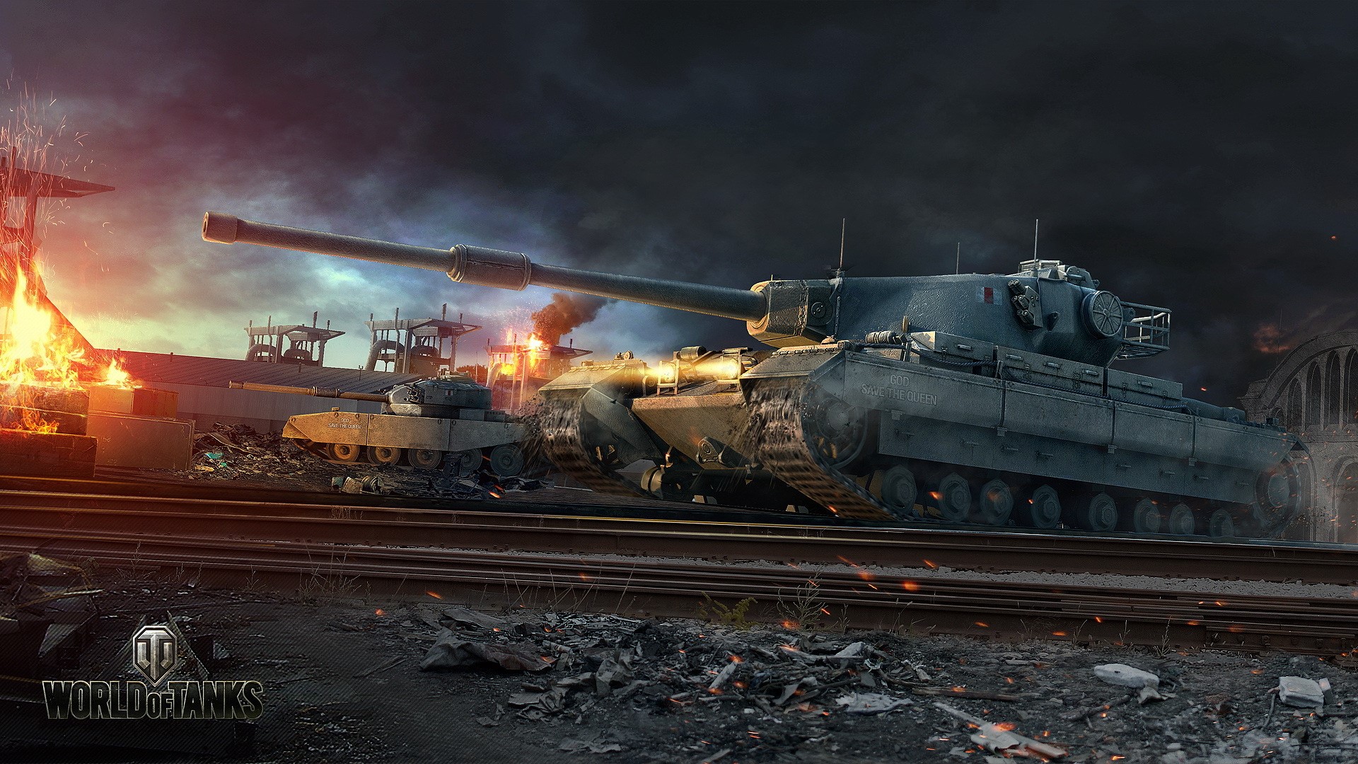 FV4202 Tanks on Railroads in World of Tanks HD Wallpaper