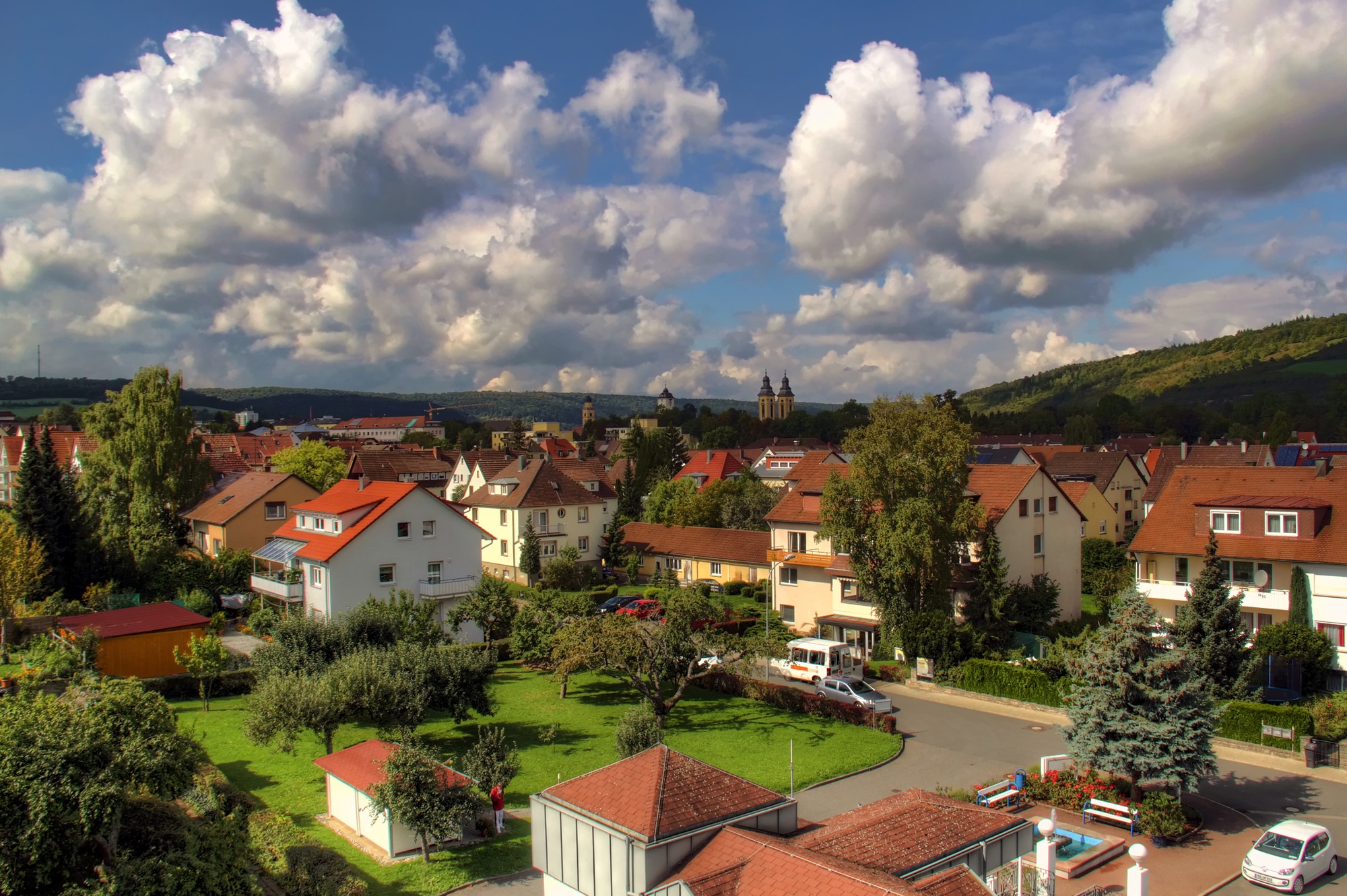 Bad Mergentheim, Germany: Houses under a cloudy sky HD Wallpaper