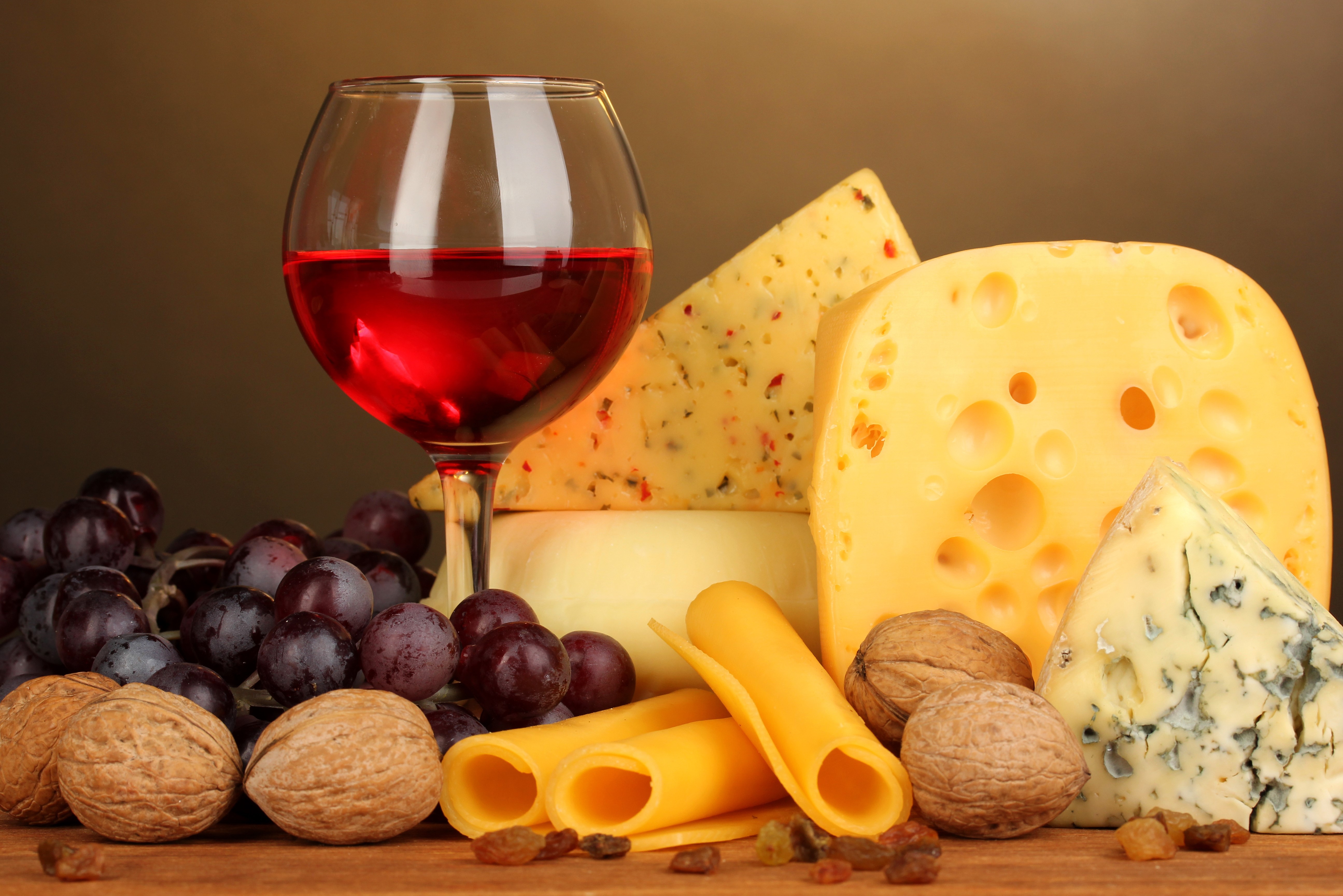 Cheese, Wine, Nuts, and Grapes HD Wallpaper