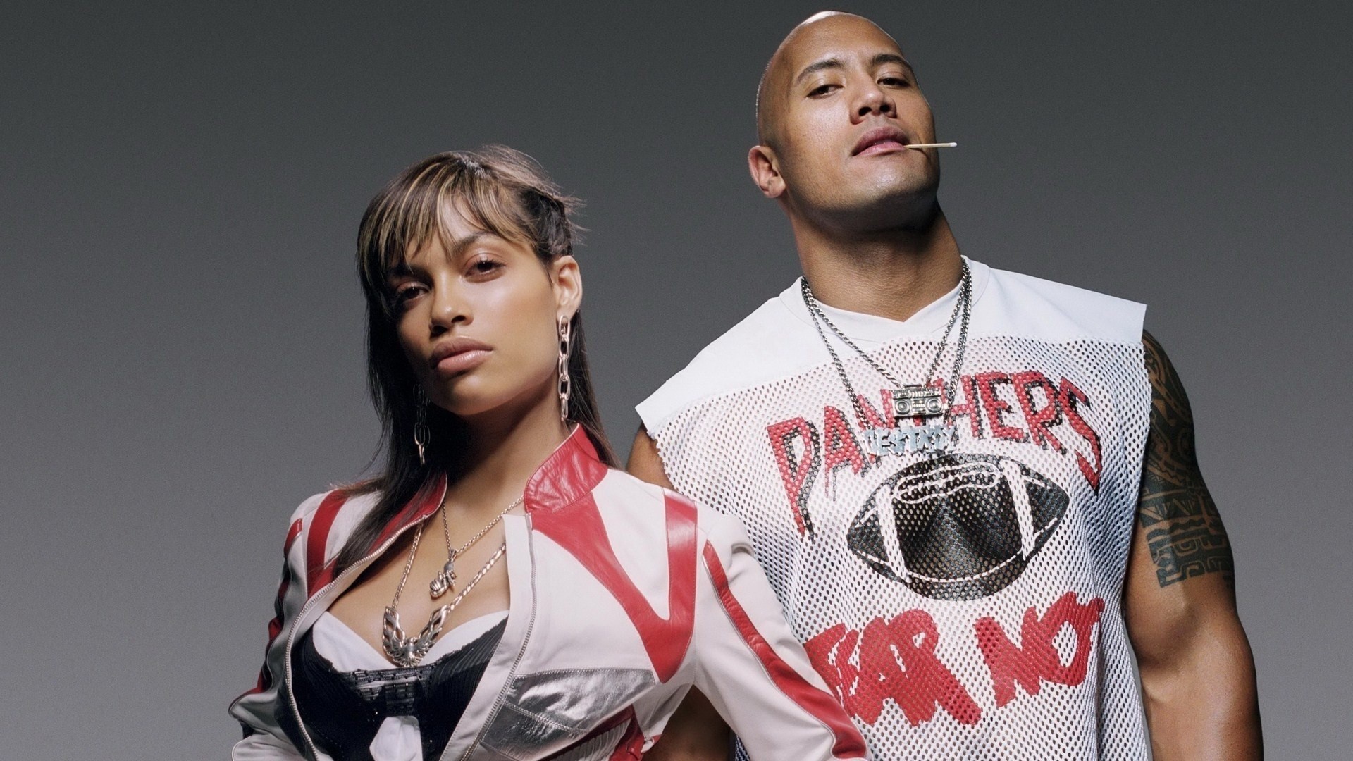Dwayne Johnson and a woman HD Wallpaper