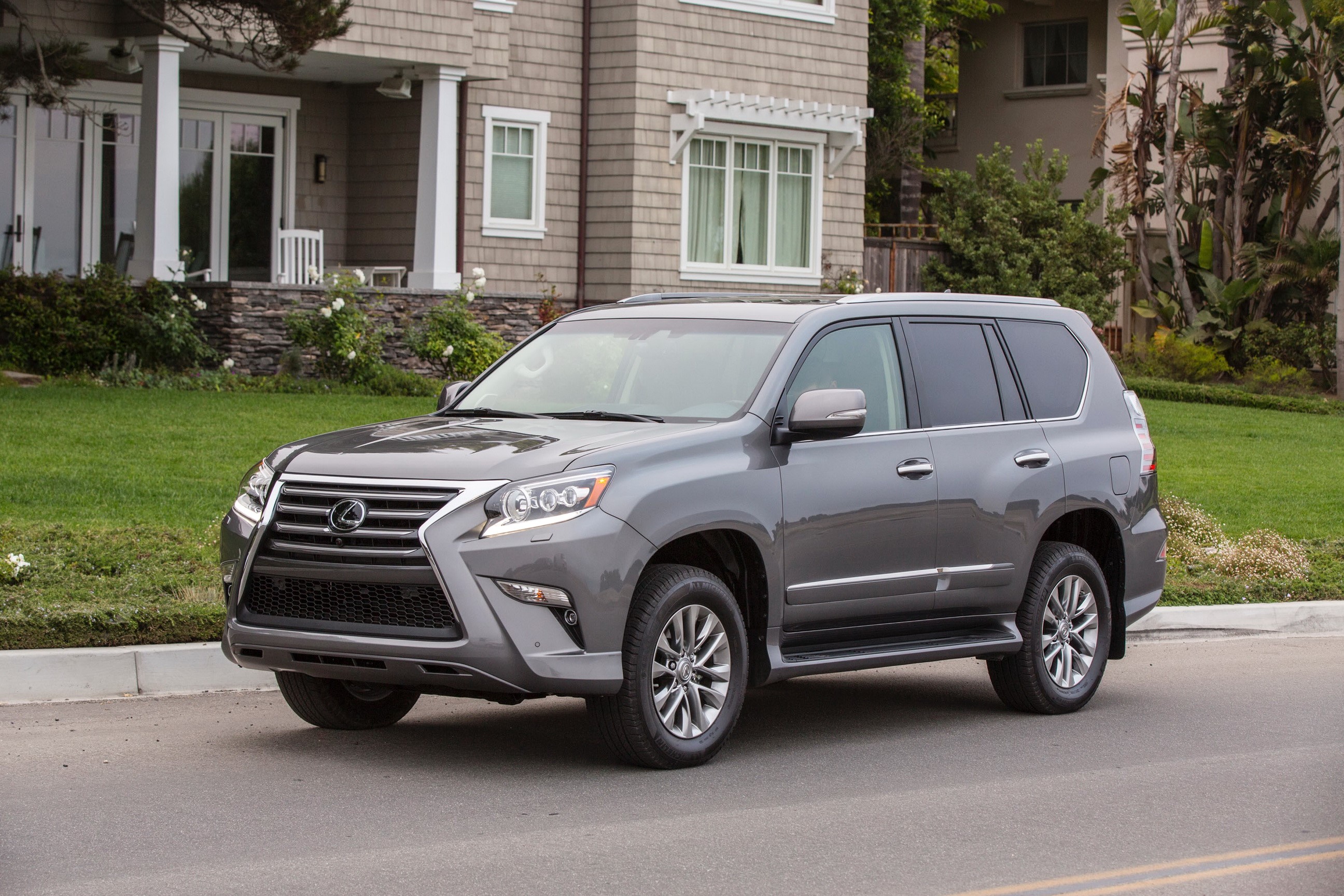 Grey 2014 Lexus GX 460 parked in front of a house HD Wallpaper