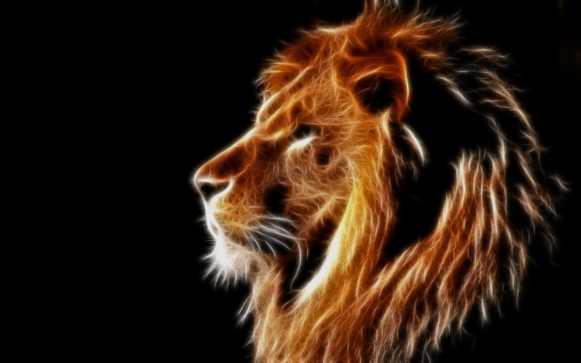 Fractal lion head profile HD Wallpaper