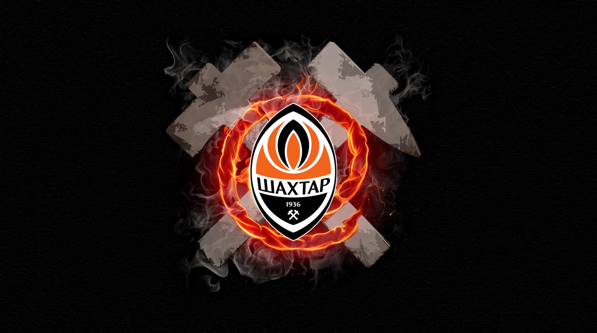 FC Shakhtar Donetsk logo with fire and smoke HD Wallpaper