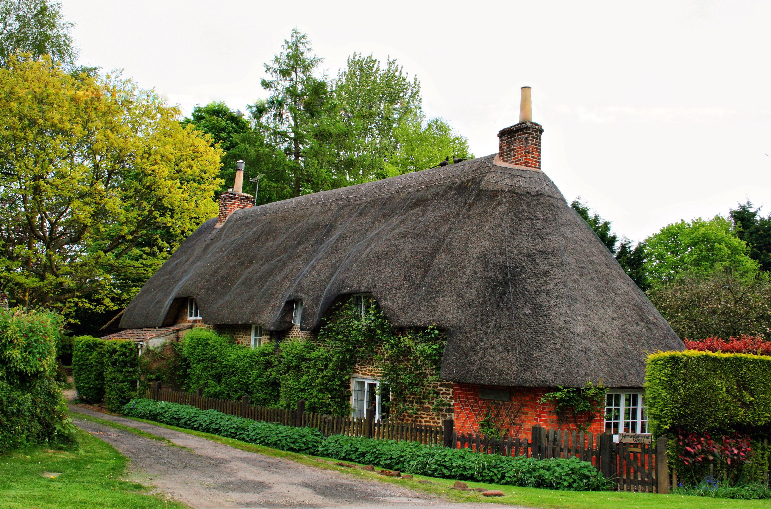 Thatched Cottage in Calne, Wiltshire, England HD Wallpaper