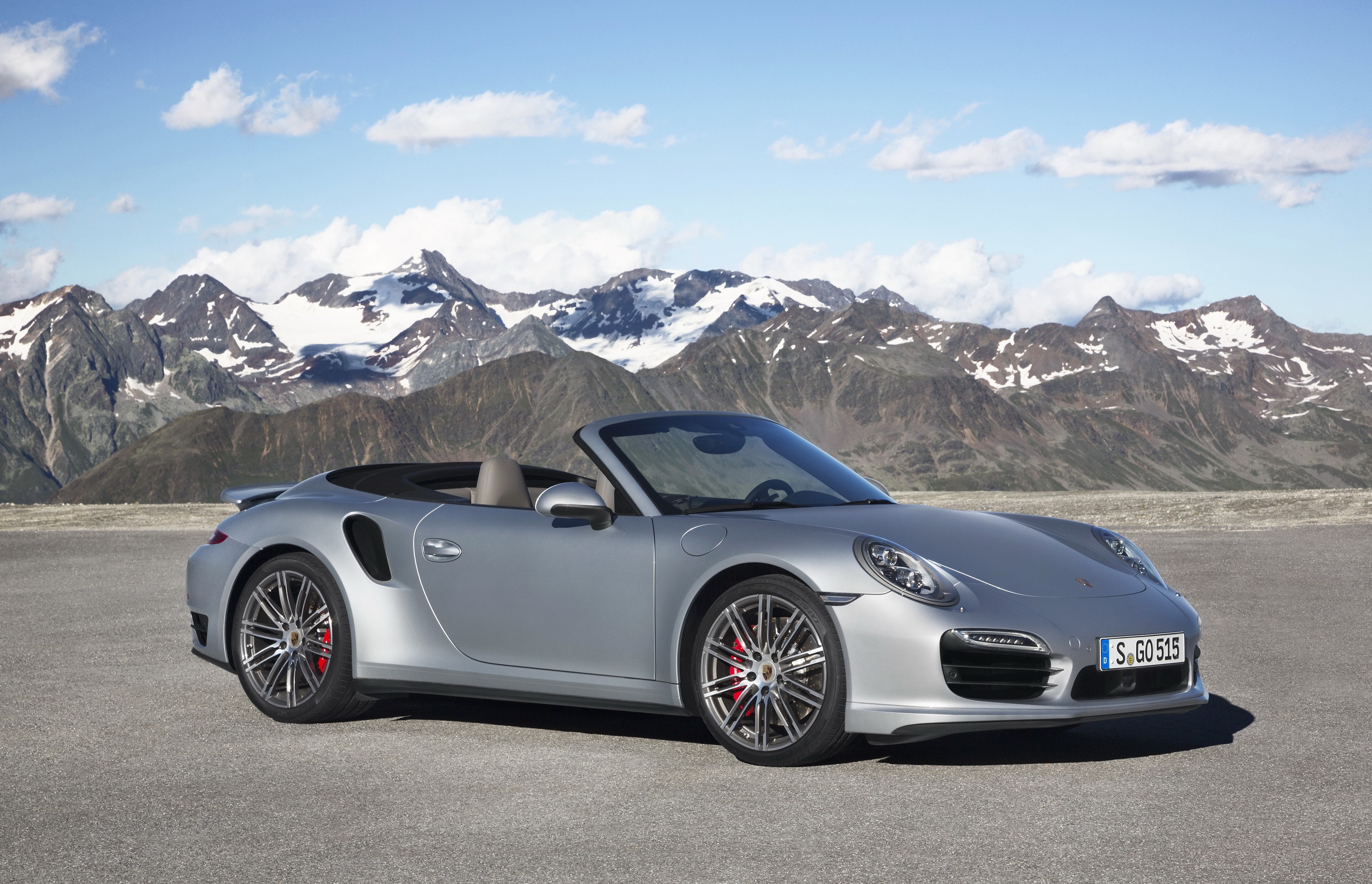 Porsche 911 Turbo Cabriolet in Mountains HD Wallpaper