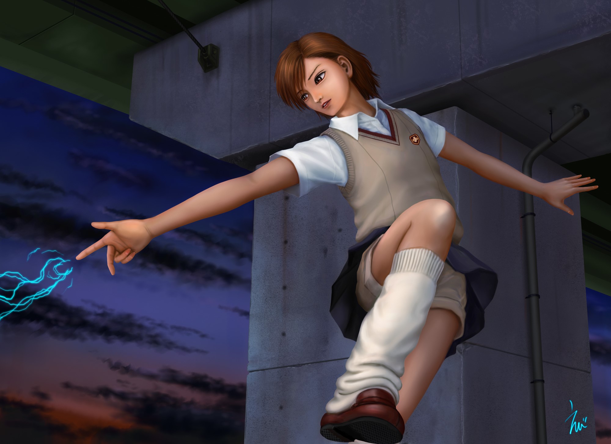Mikoto Misaka from To Aru Majutsu no Index HD Wallpaper