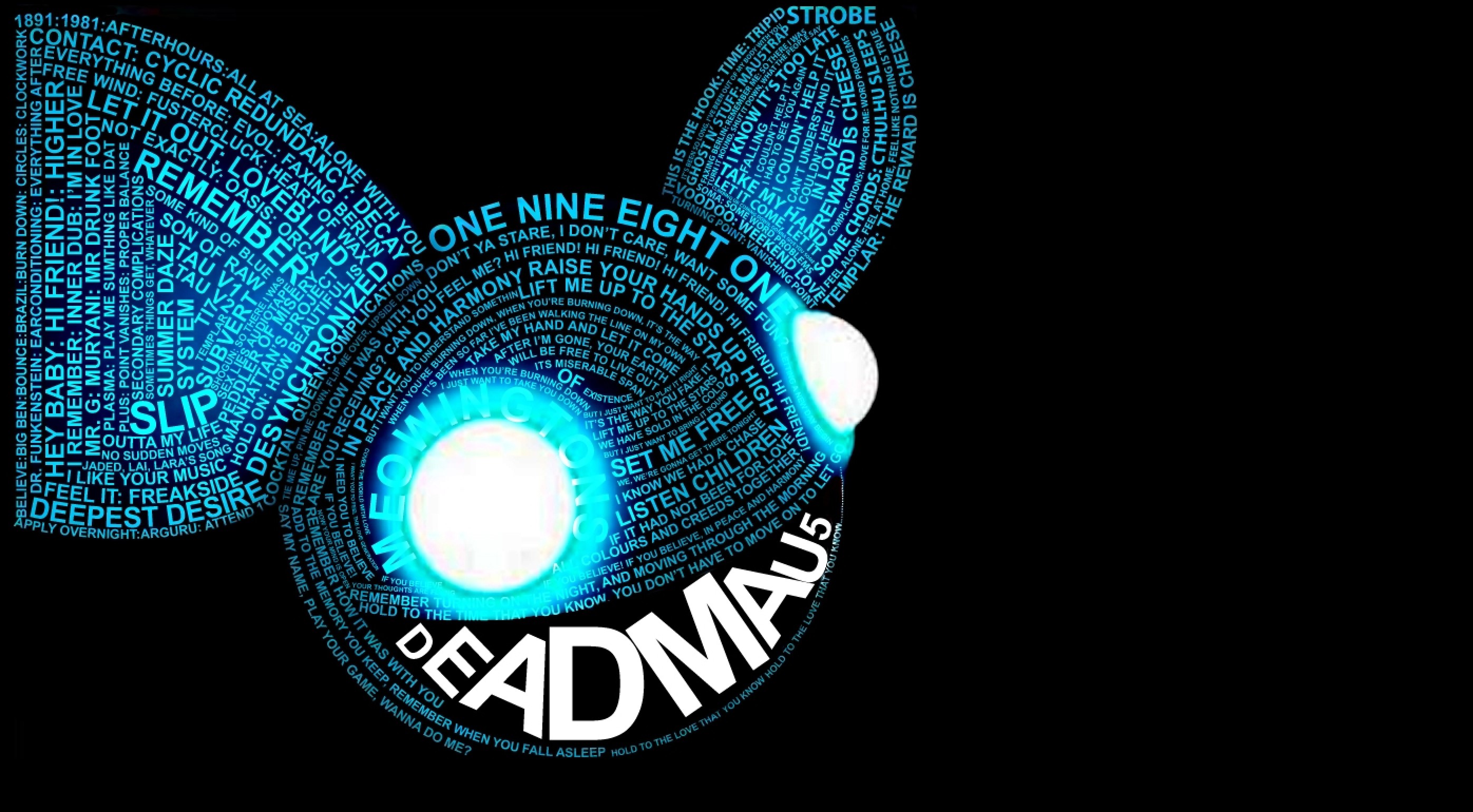 Deadmau5 logo made of text HD Wallpaper