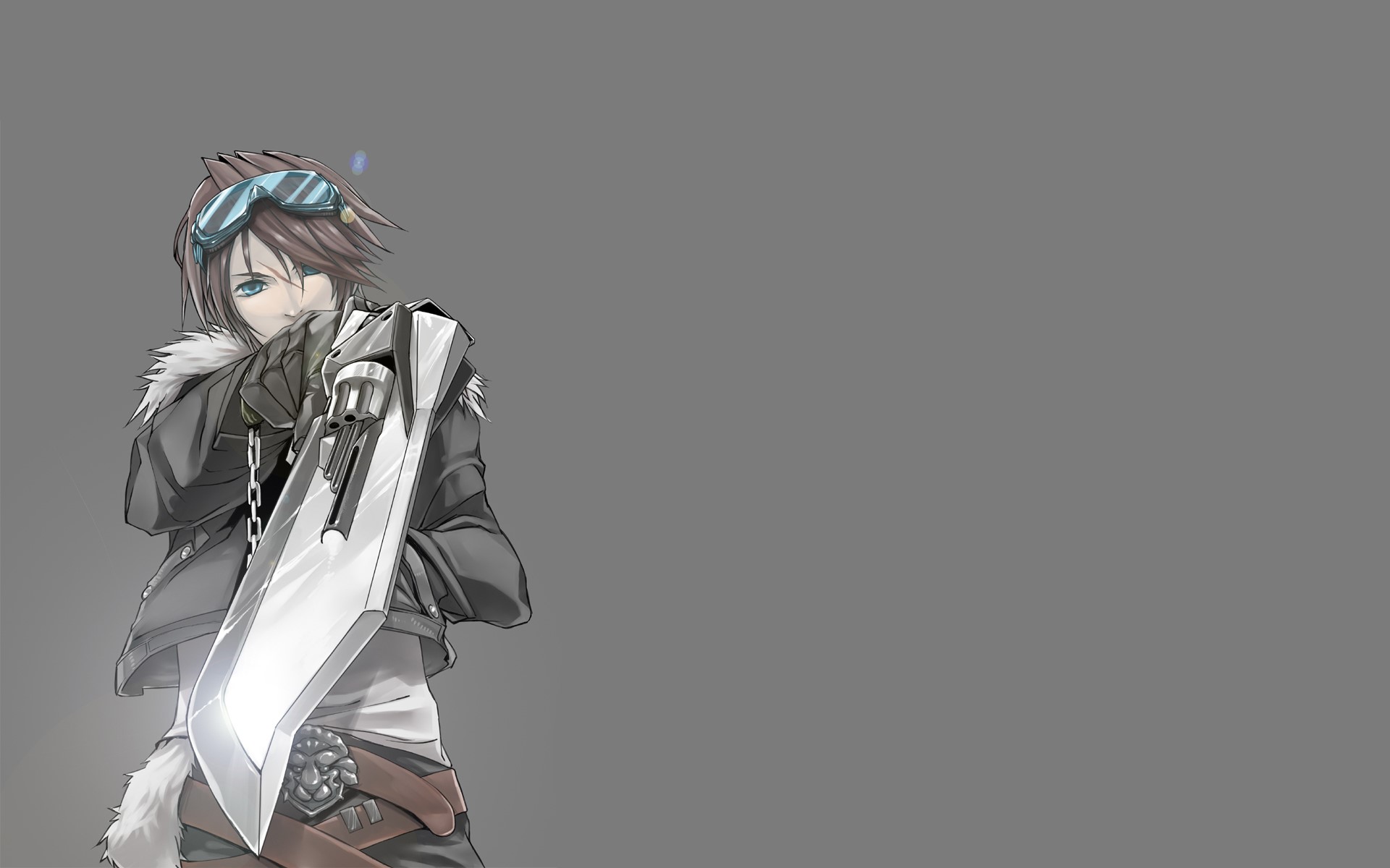 Squall Leonhart from Final Fantasy VIII with Gunblade HD Wallpaper