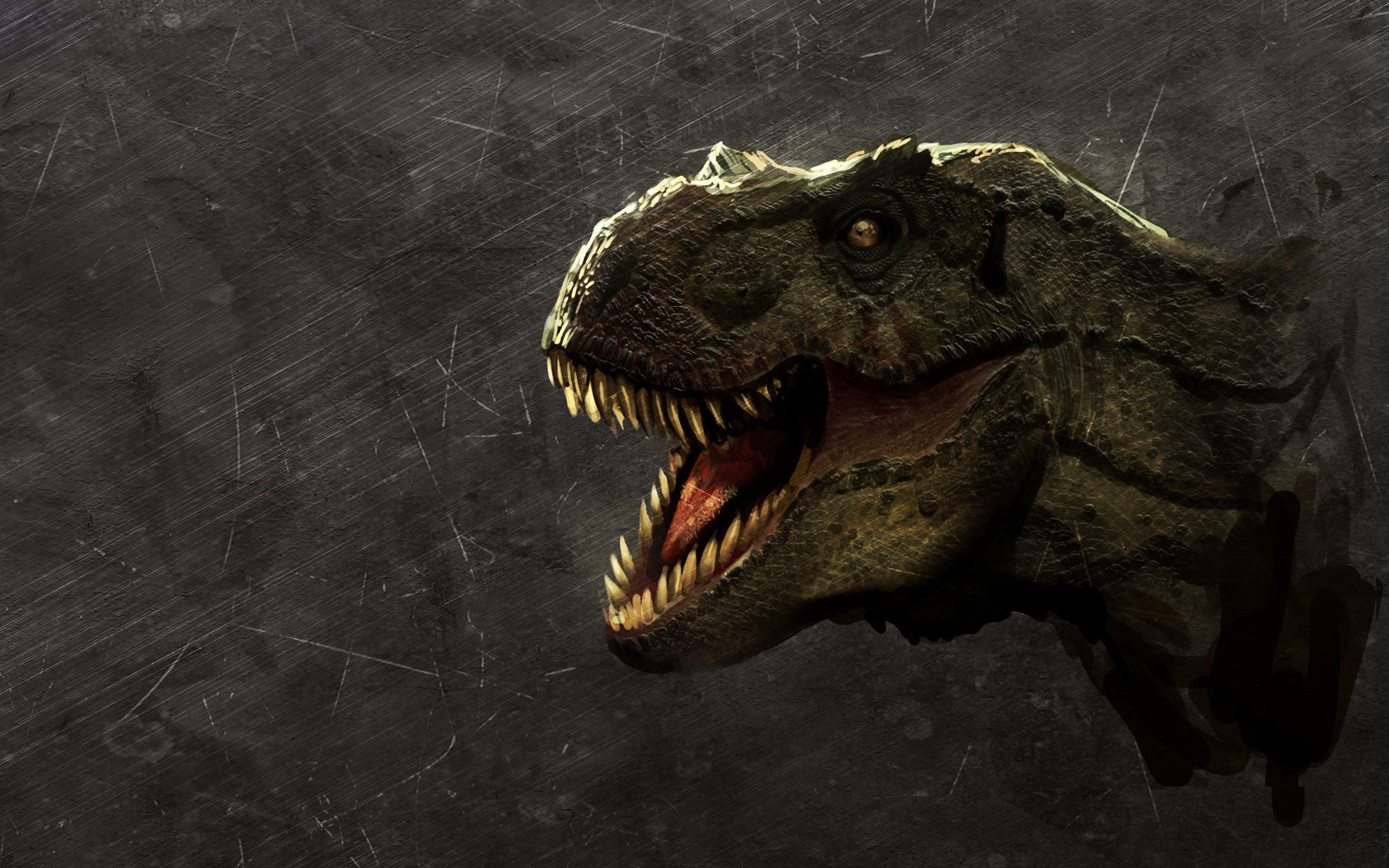 Close-up of a Tyrannosaurus Rex head HD Wallpaper