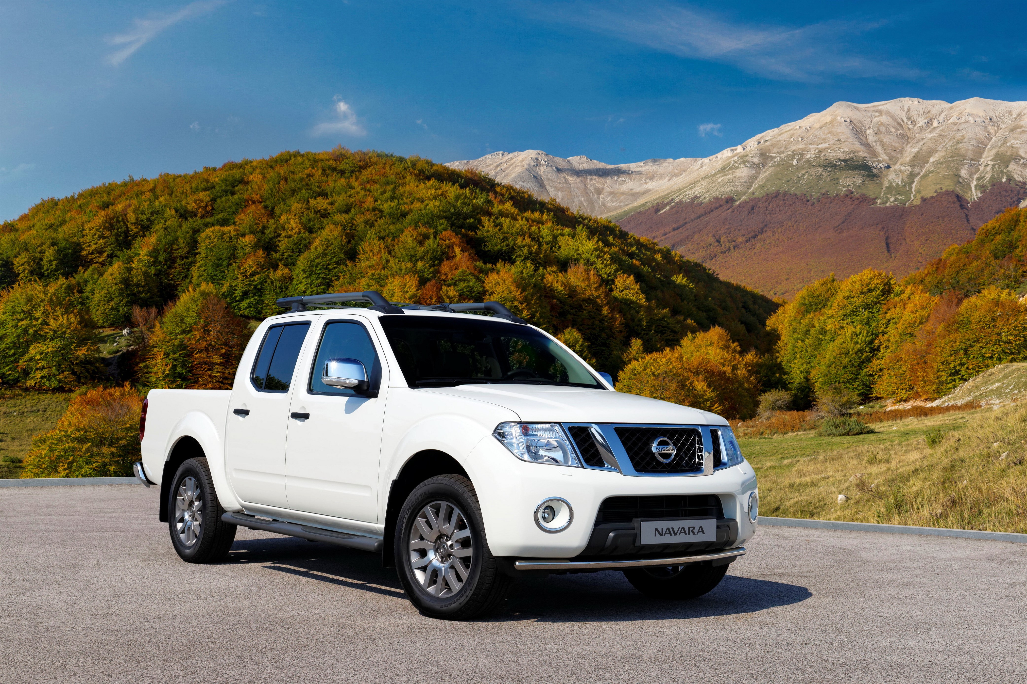 White Nissan Navara Pickup Truck in Mountains HD Wallpaper