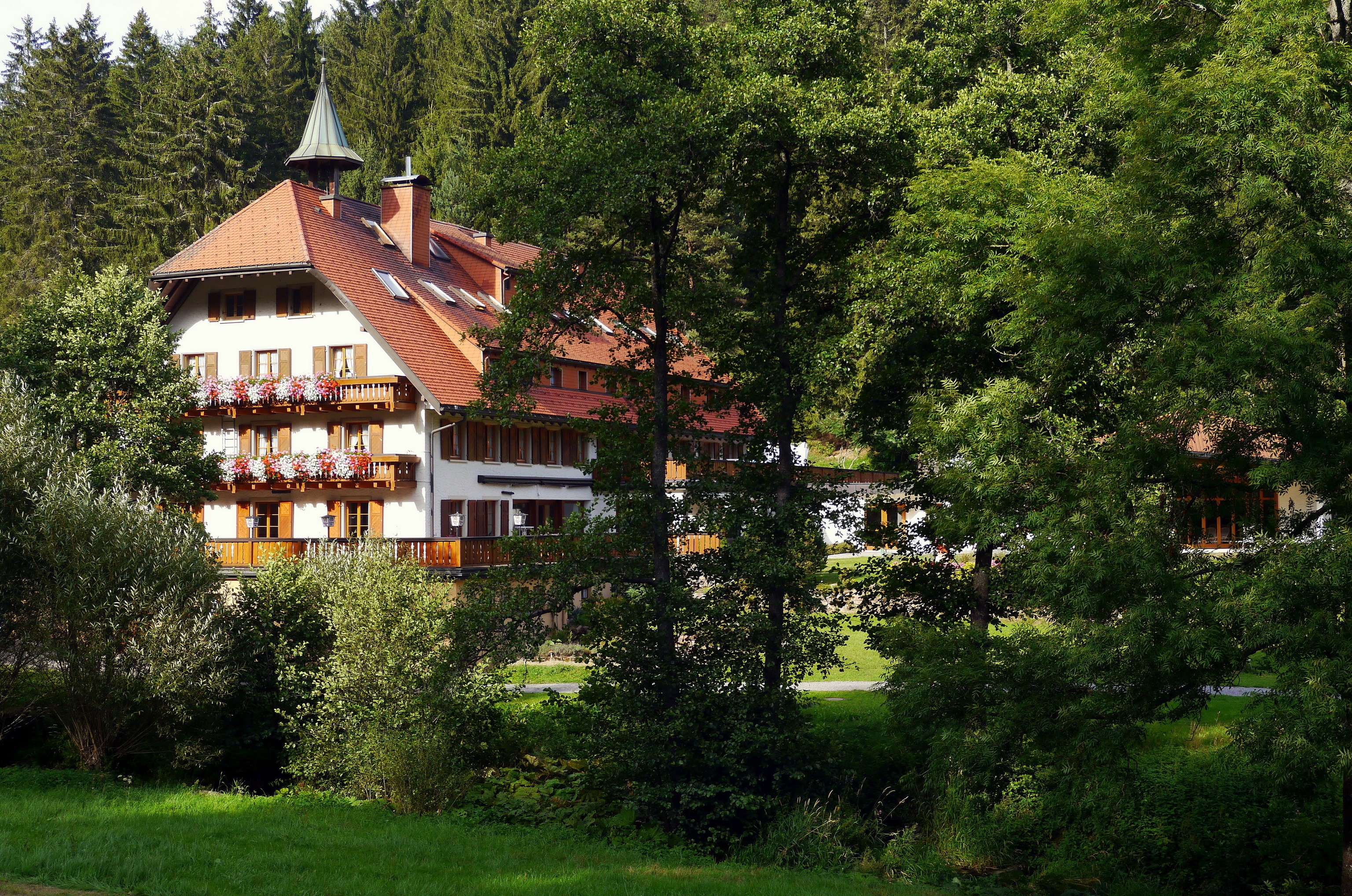 Hotel in Grafenhausen, Germany surrounded by trees HD Wallpaper