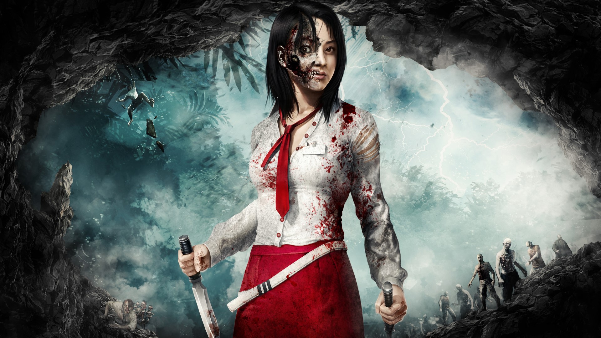 Zombie girl with knife from Dead Island HD Wallpaper