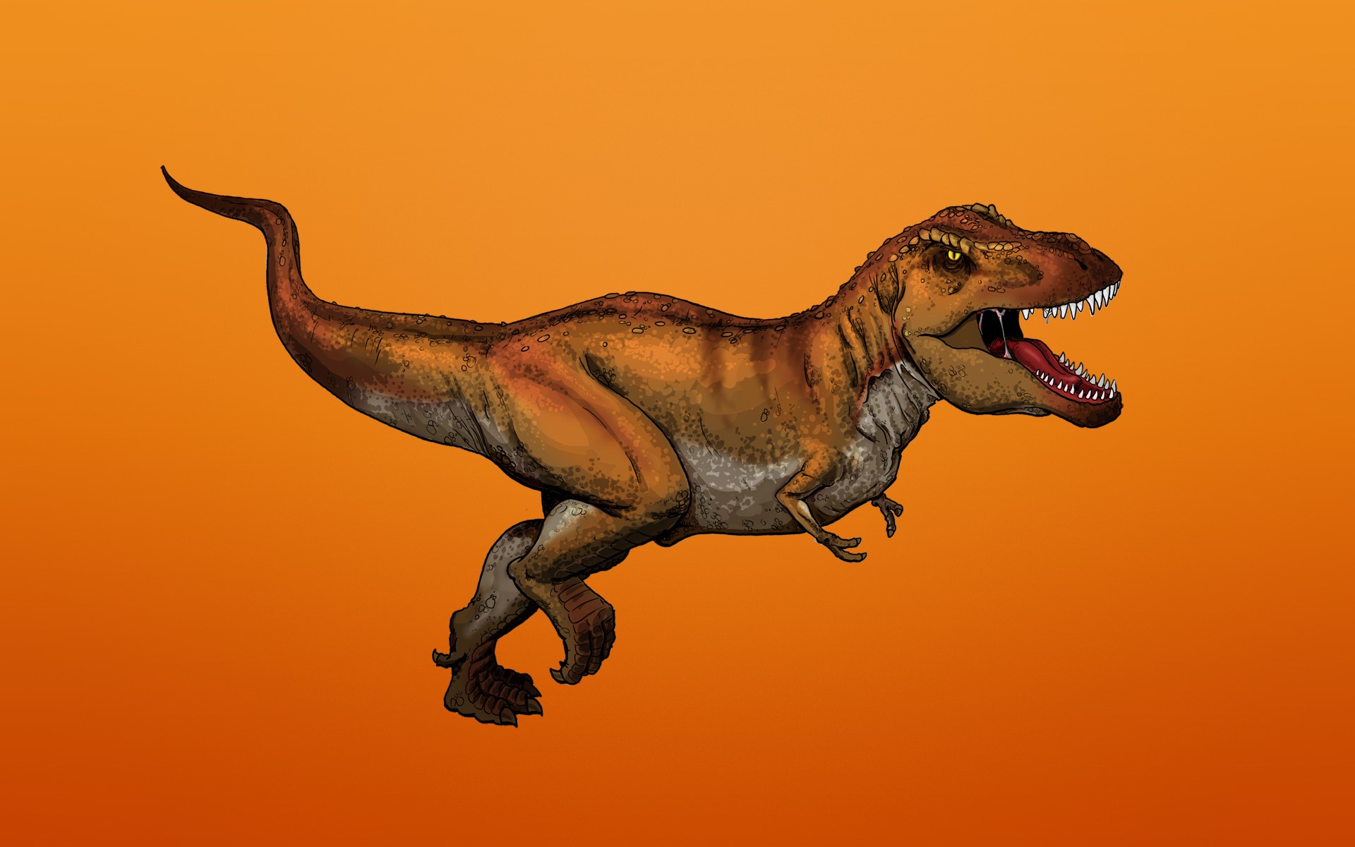Tyrannosaurus Rex dinosaur illustration HD Wallpaper