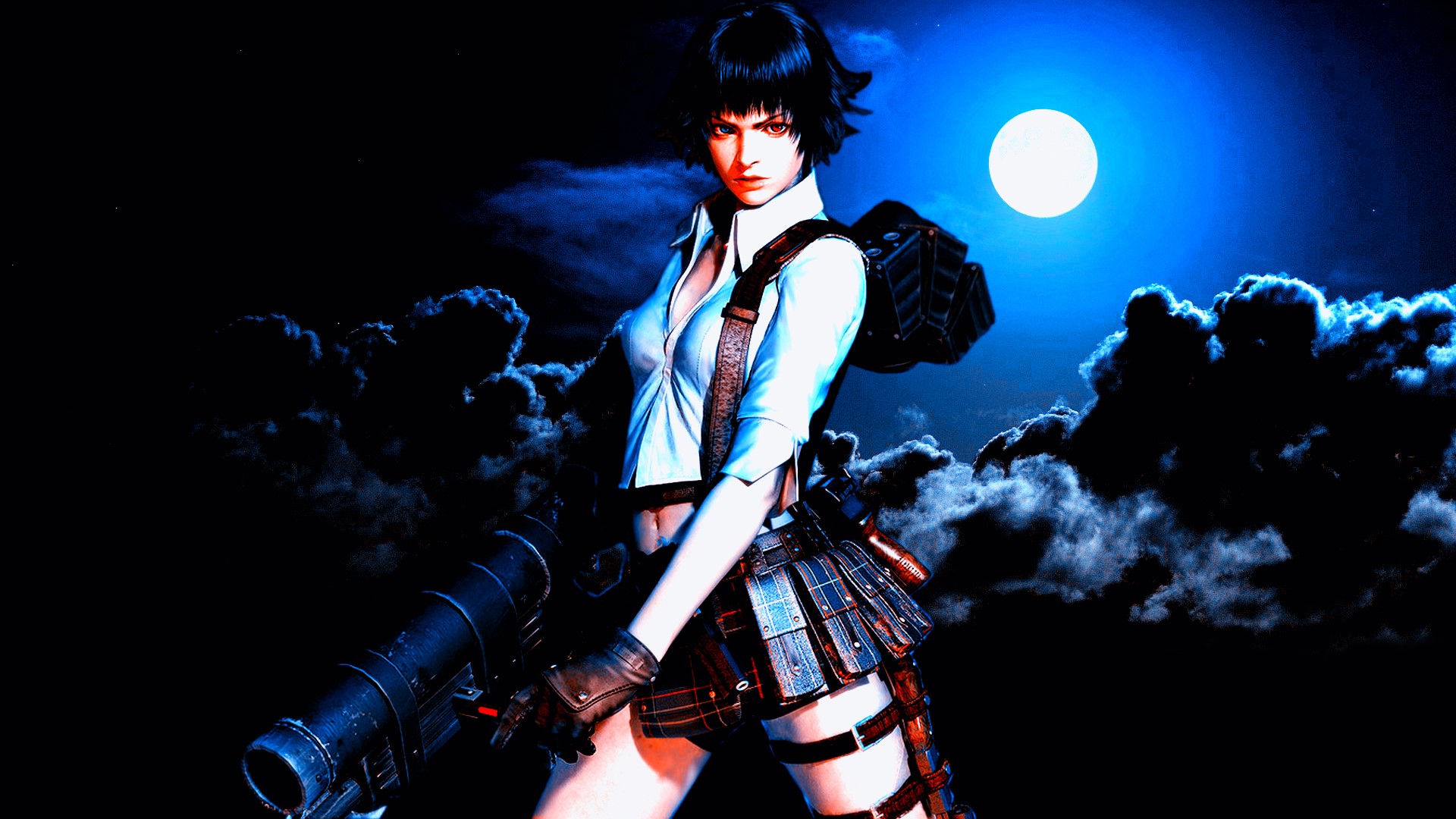 Lady from Devil May Cry with a Rocket Launcher HD Wallpaper