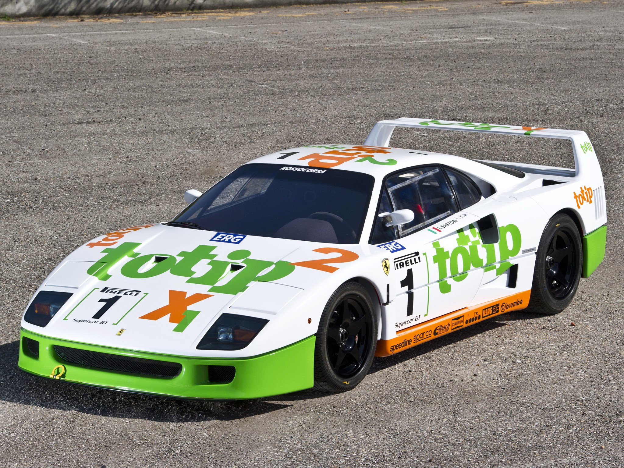 Ferrari F40 GT "Totip" race car HD Wallpaper