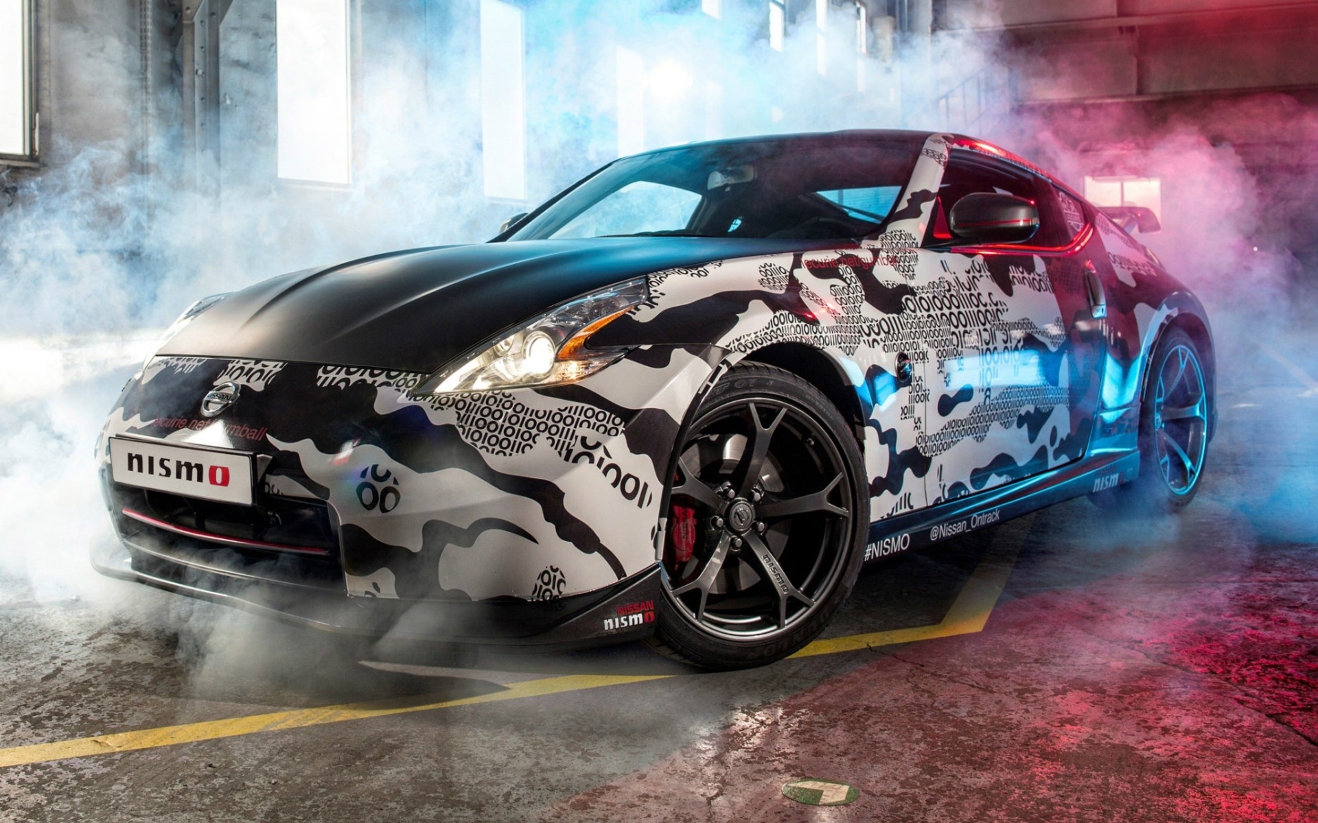 Nissan 370Z NISMO with Gumball 3000 livery in smoke HD Wallpaper