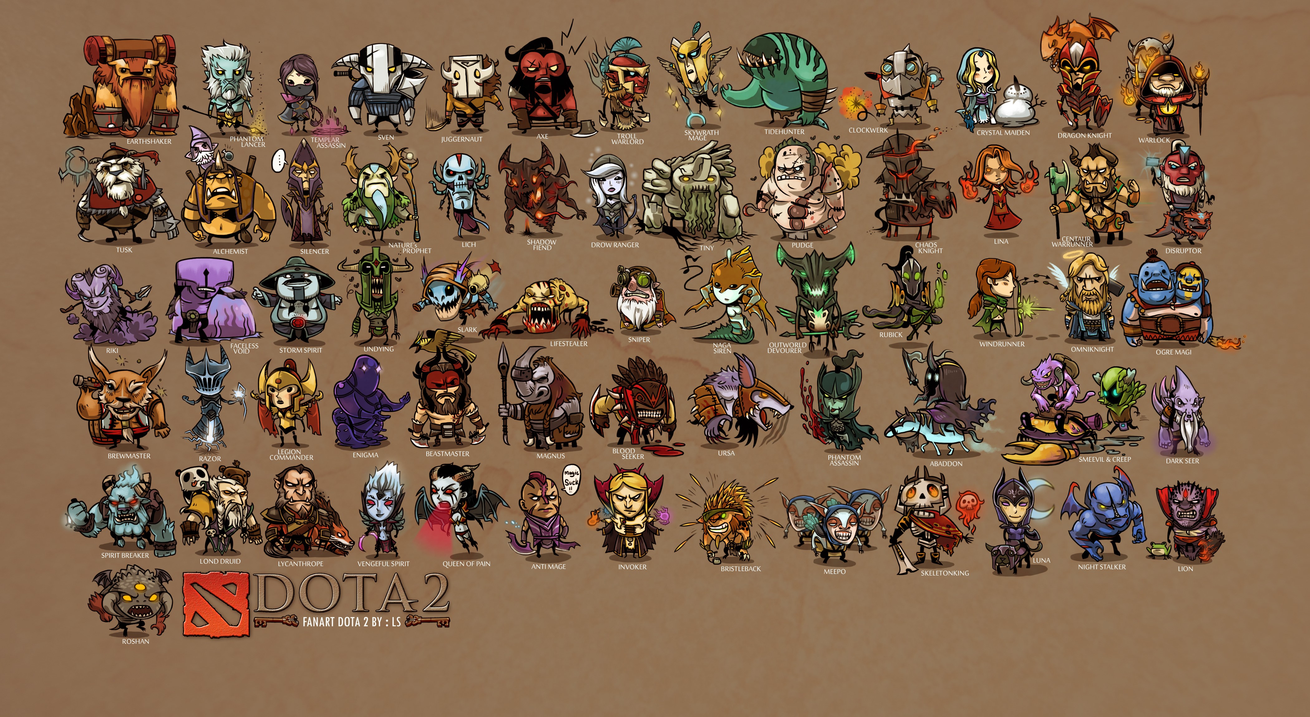 DOTA 2 Fanart Heroes HD Wallpaper