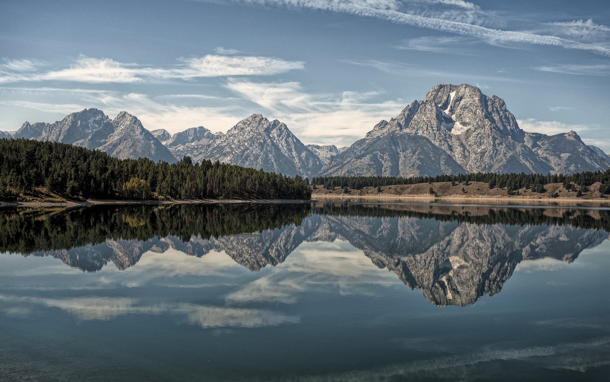 Oxbow Bend Grand Teton Wyoming Mountains Lake USA HD Wallpaper