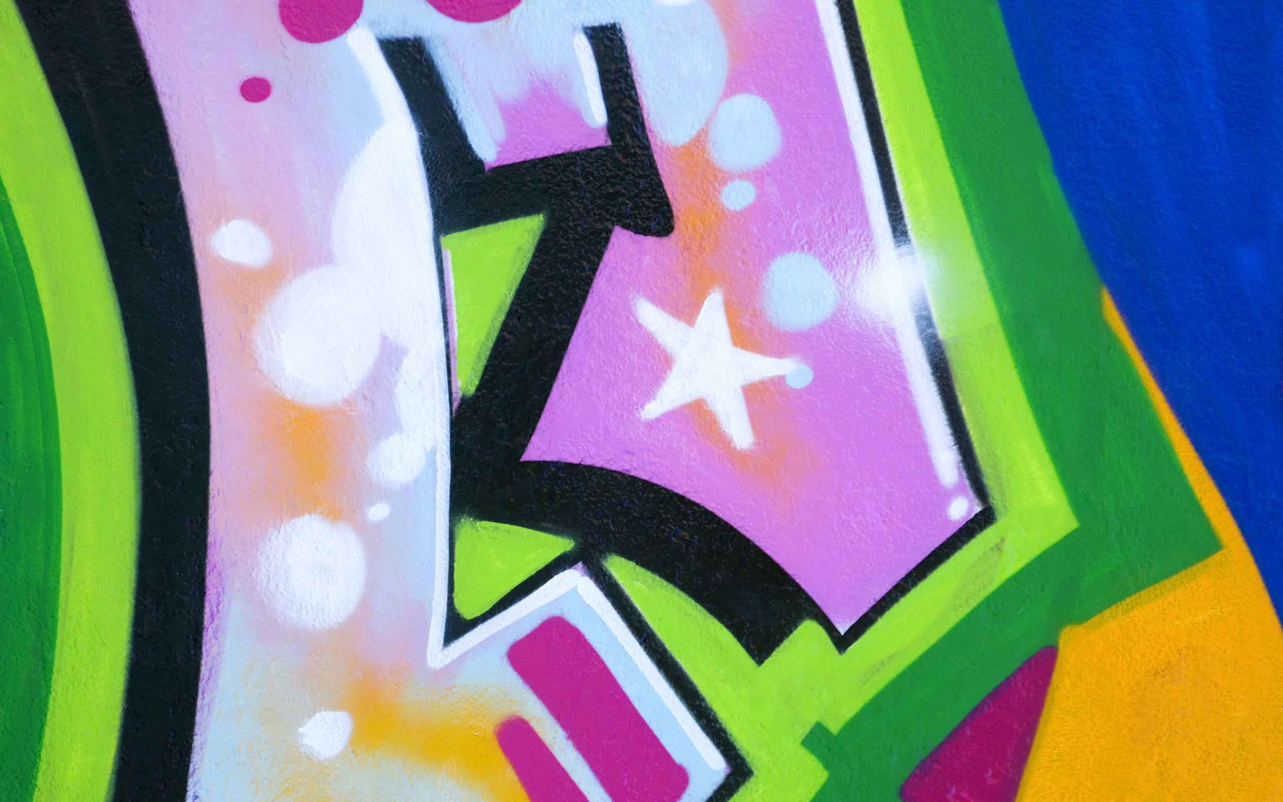 Graffiti art with stars and bubbles HD Wallpaper