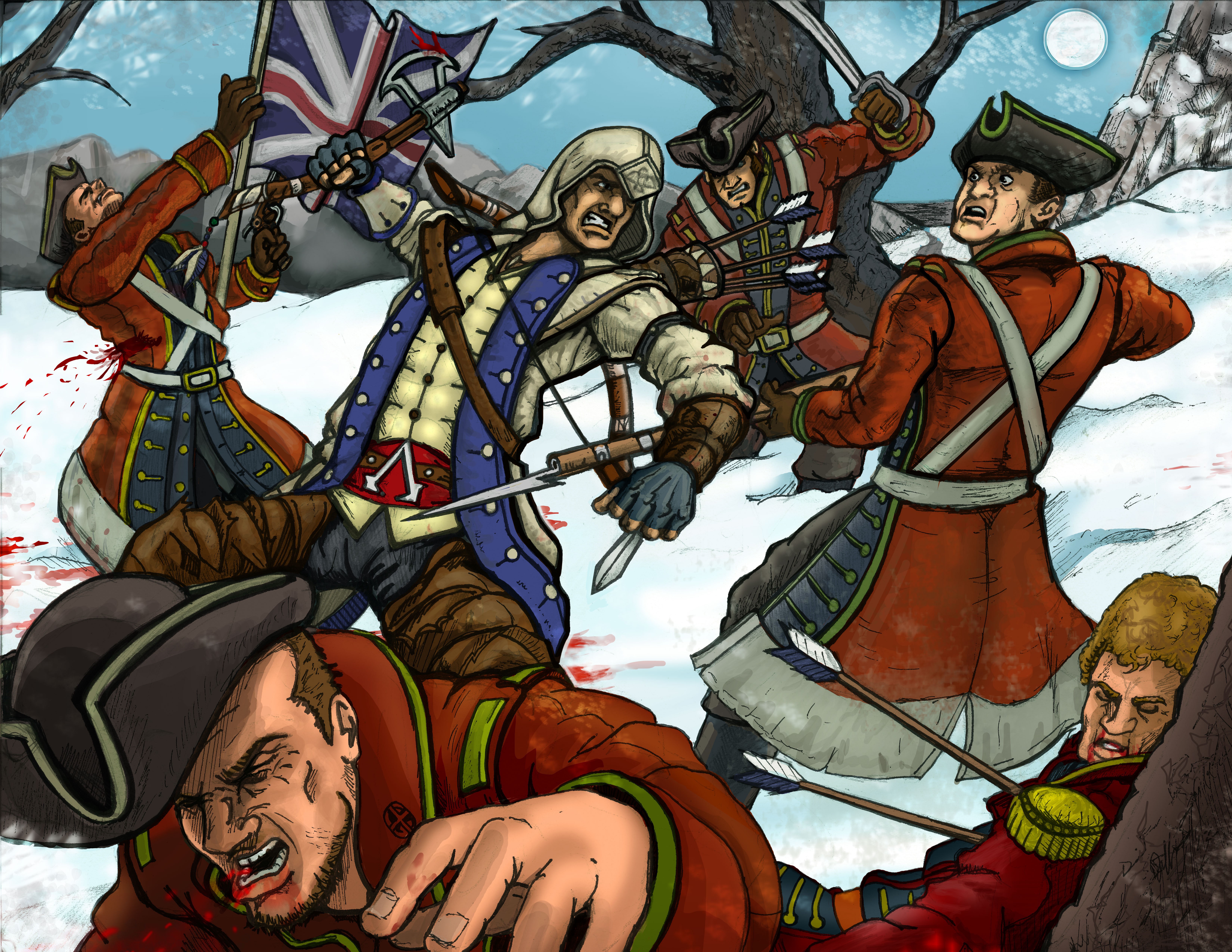 Assassin's Creed Warriors Battle in Snow HD Wallpaper