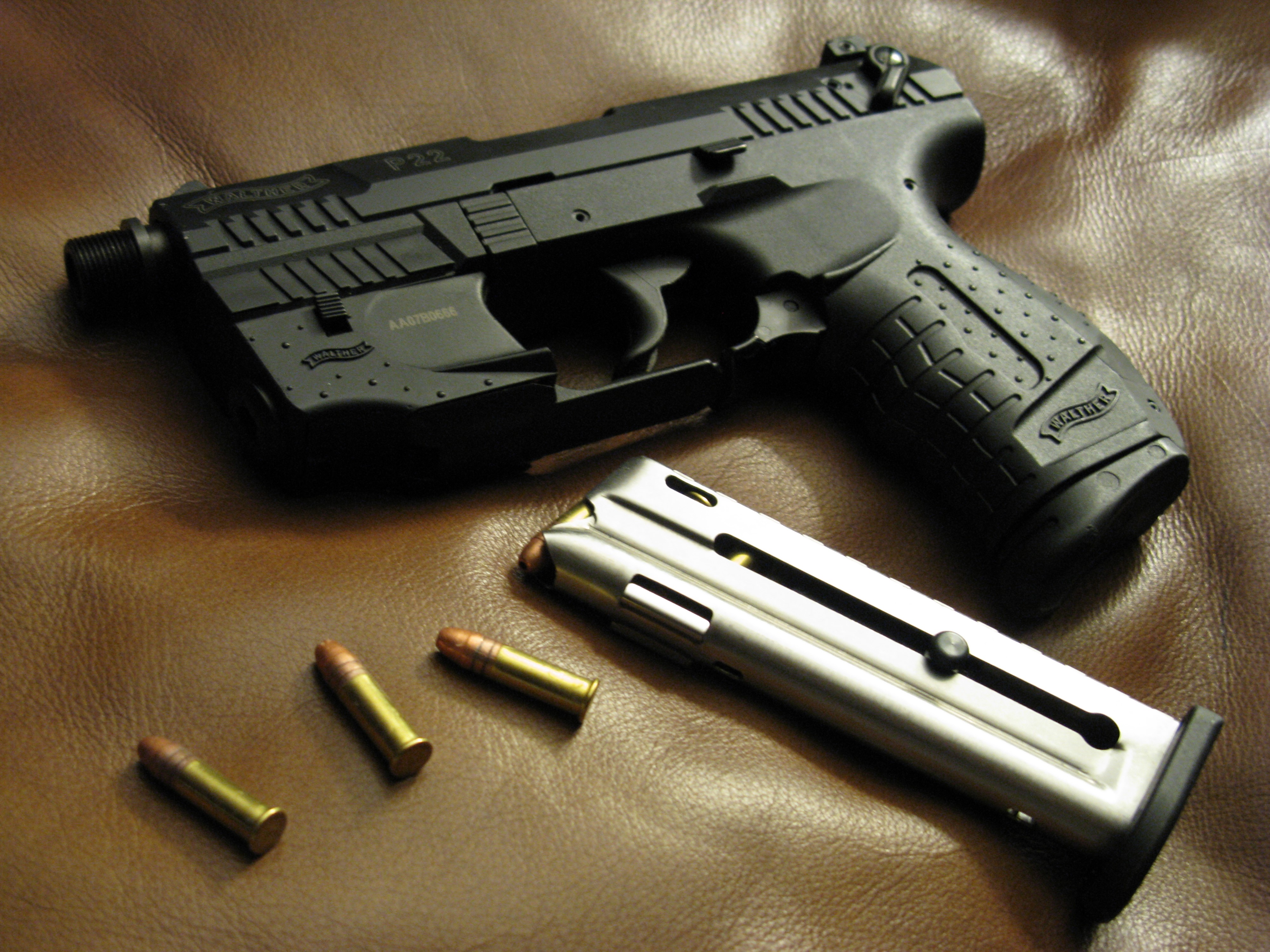 Walther P22 Pistol with Magazine and Ammunition HD Wallpaper