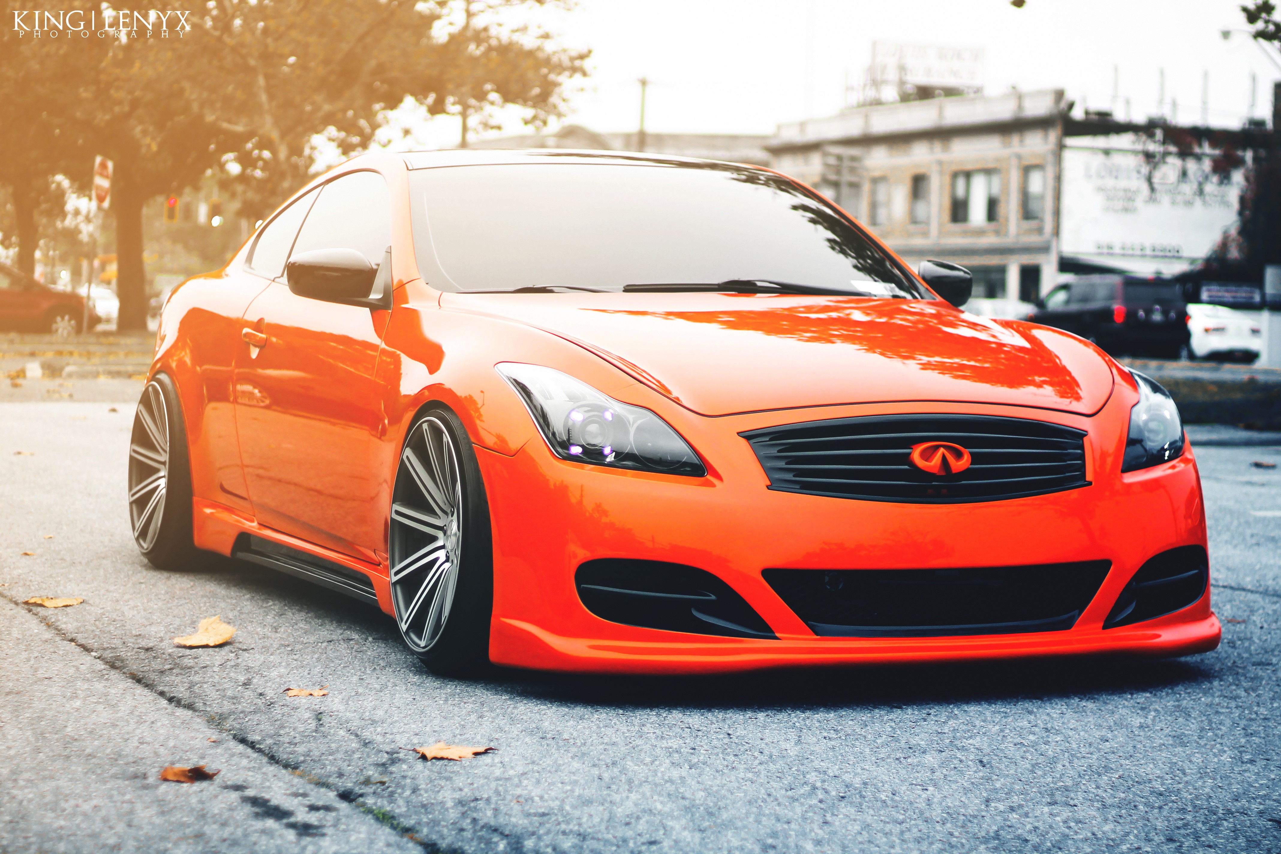 4K Orange Infiniti G35 Coupe HD Wallpaper