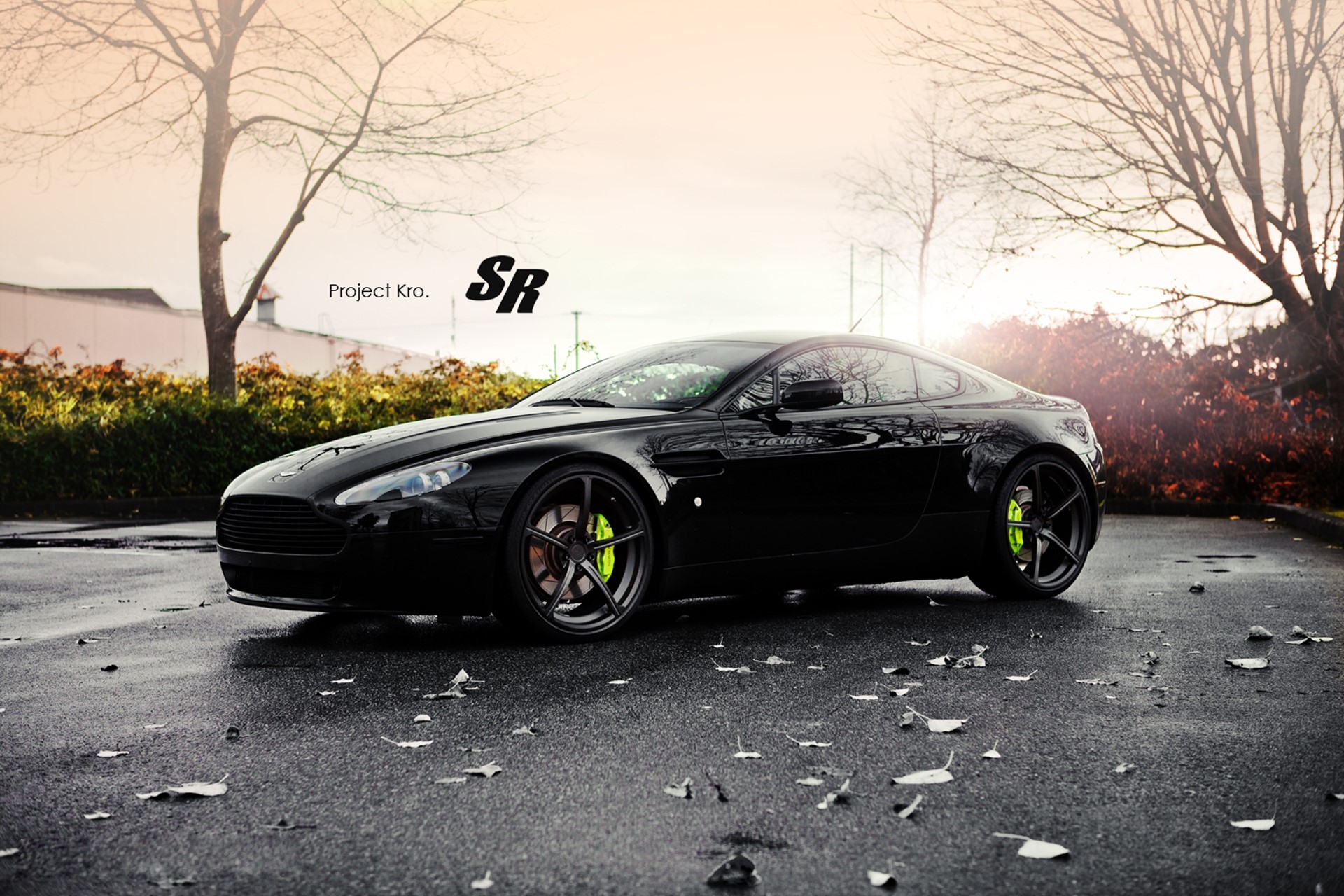 Black Aston Martin Vantage HD Wallpaper