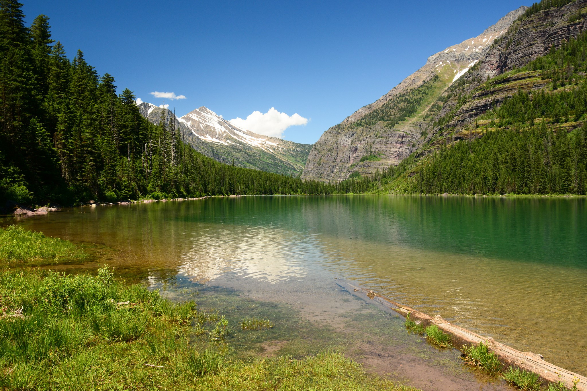 Avalanche Glacier Lake in Glacier National Park, Montana, USA HD Wallpaper