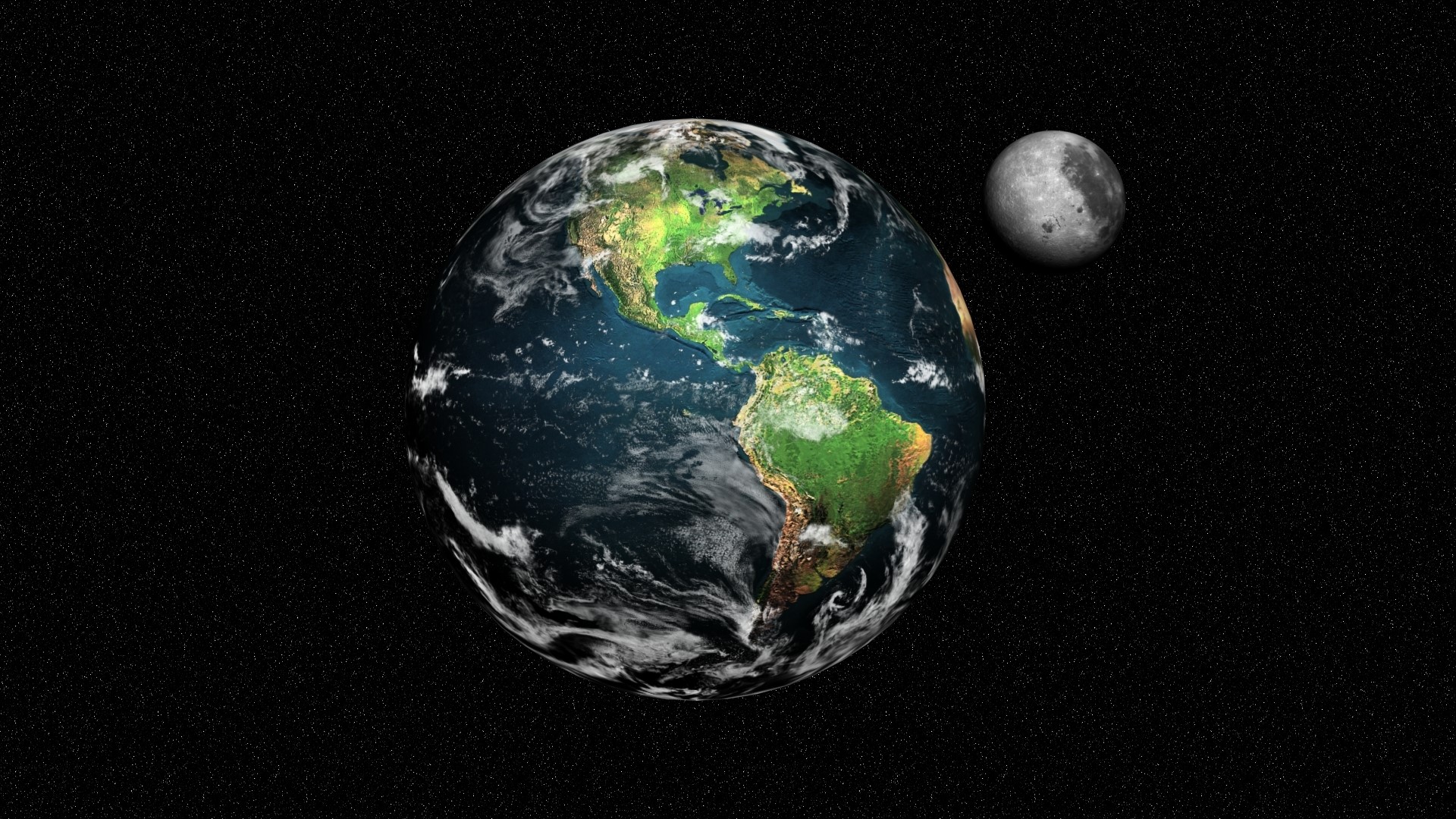 Earth and Moon in Space HD Wallpaper