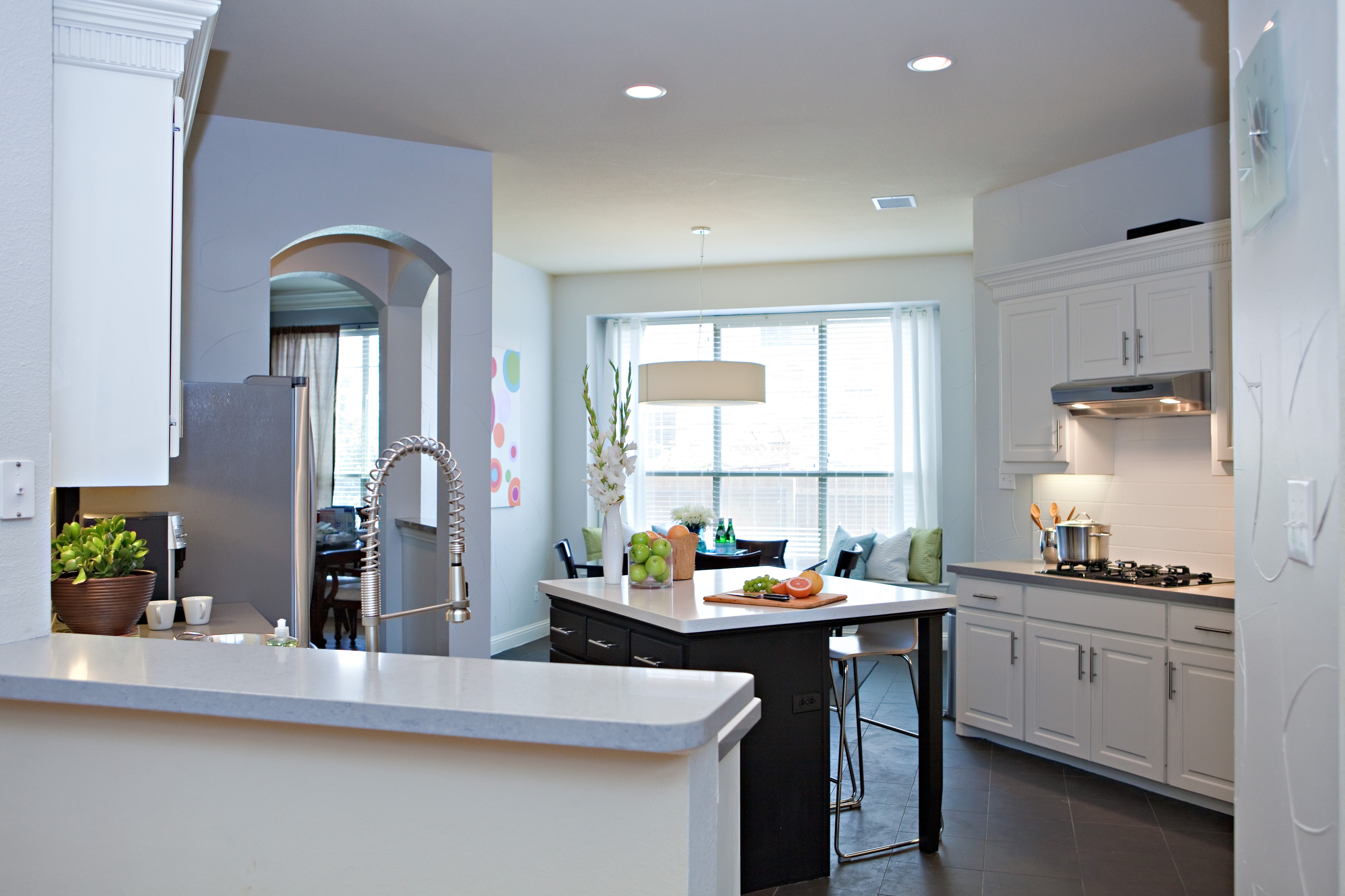 Interior Kitchen with Island and Appliances HD Wallpaper