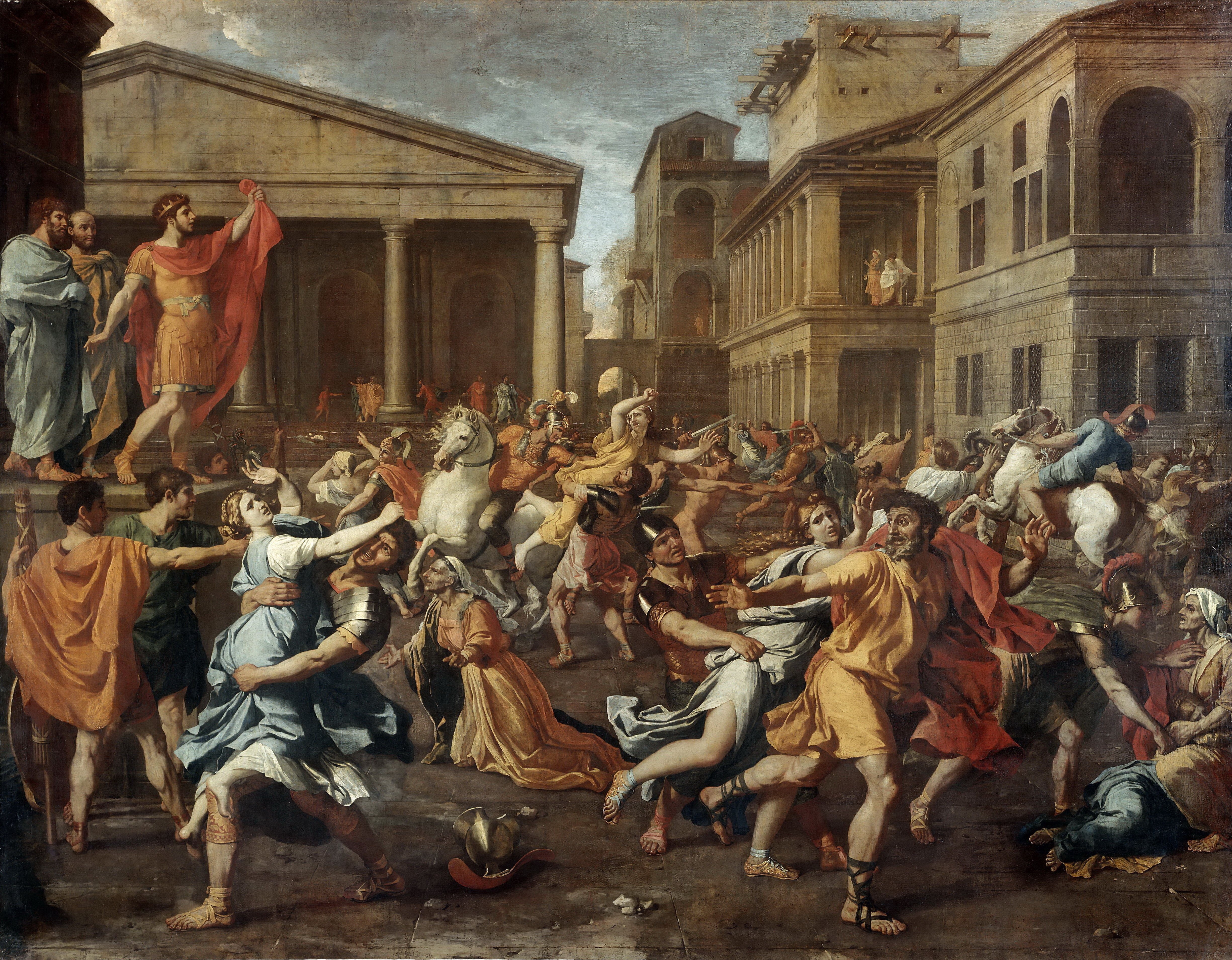 The Rape of the Sabine Women by Nicolas Poussin HD Wallpaper