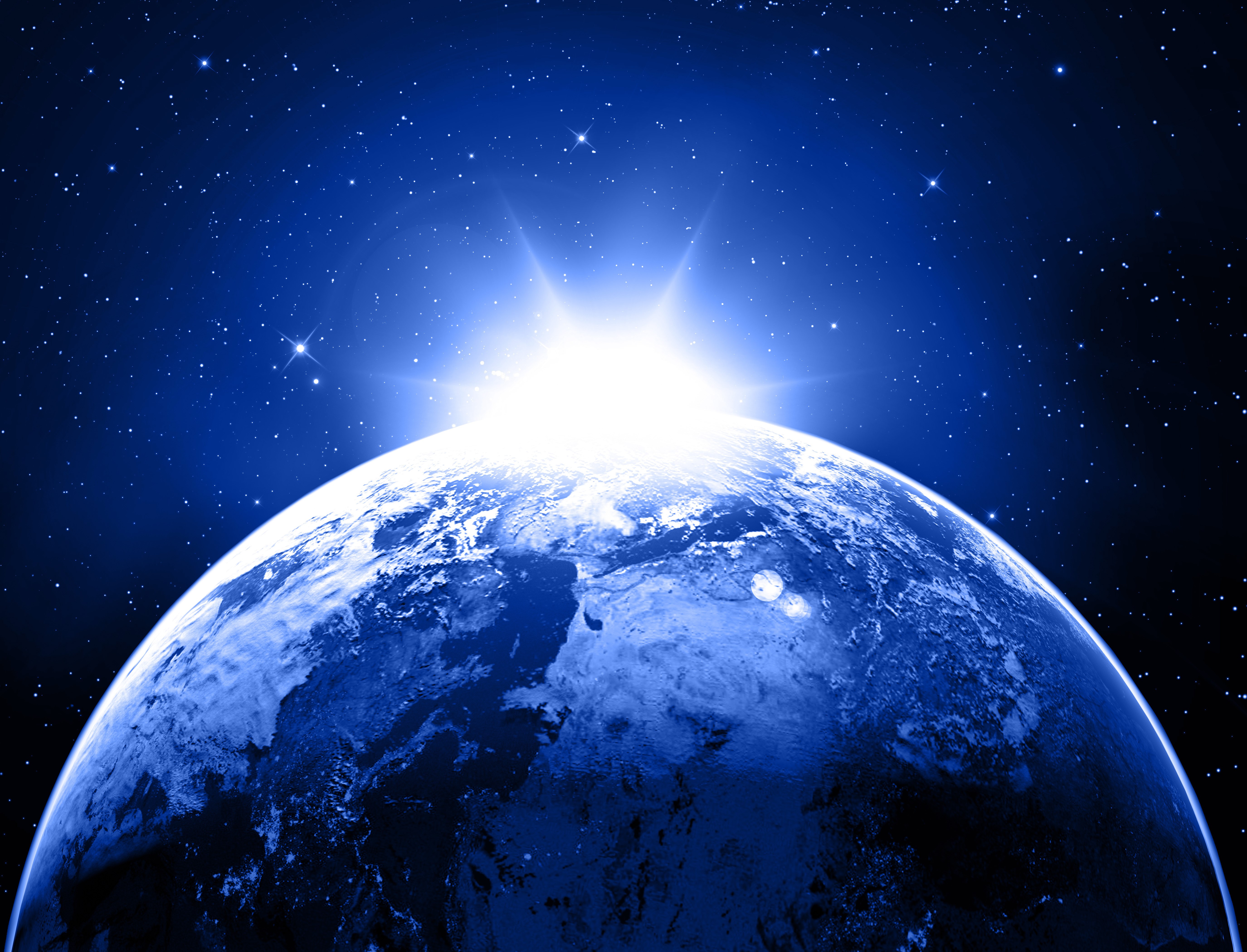 Earth and Sun in Space HD Wallpaper