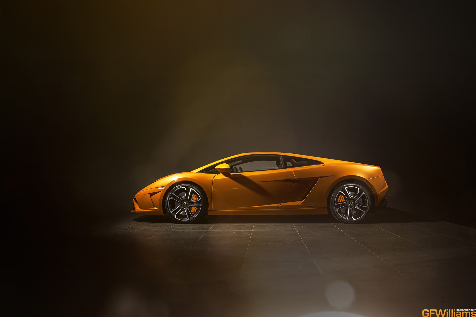 Orange Lamborghini LP560 Luxury Sports Car HD Wallpaper