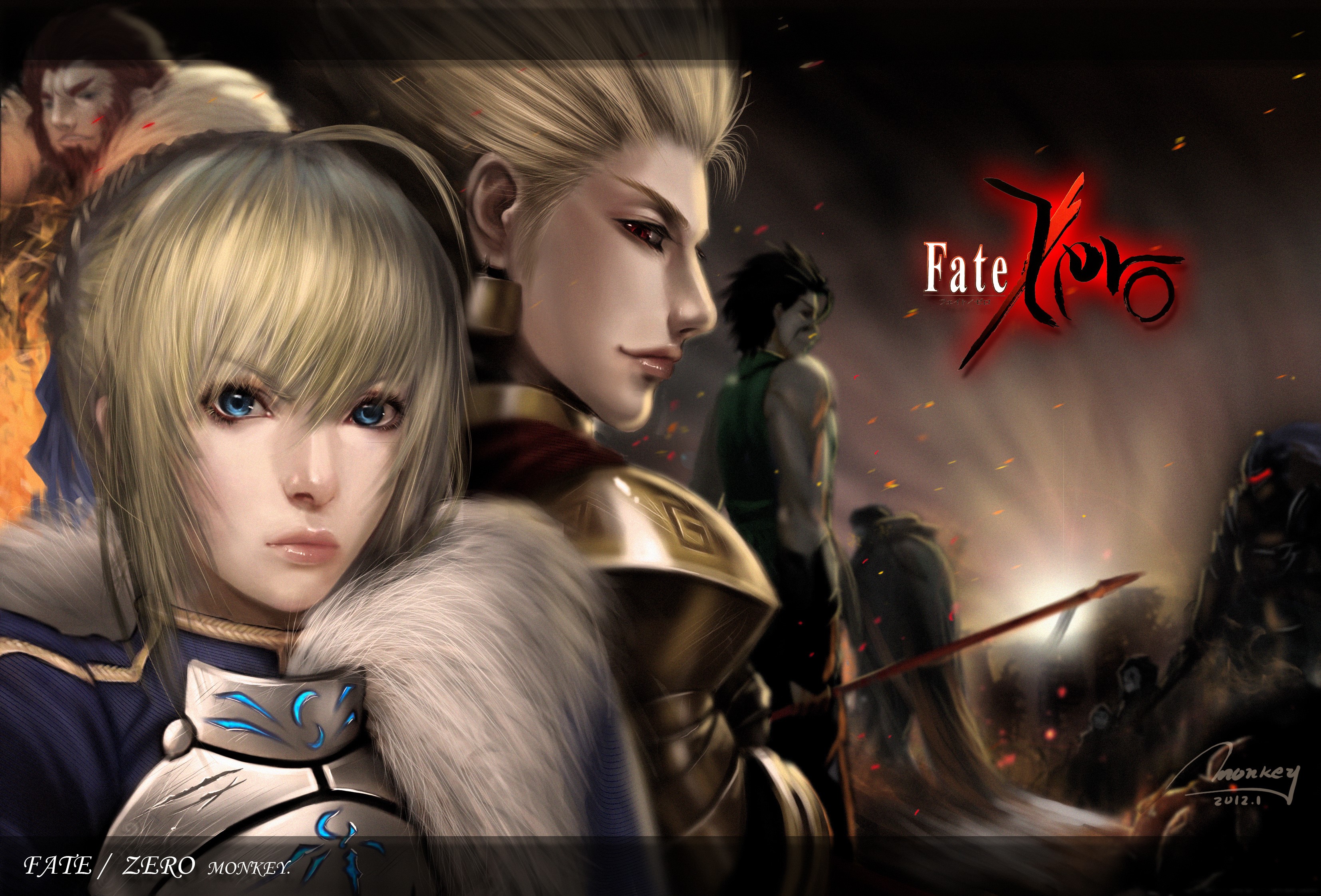 Saber and Gilgamesh from Fate/Zero HD Wallpaper