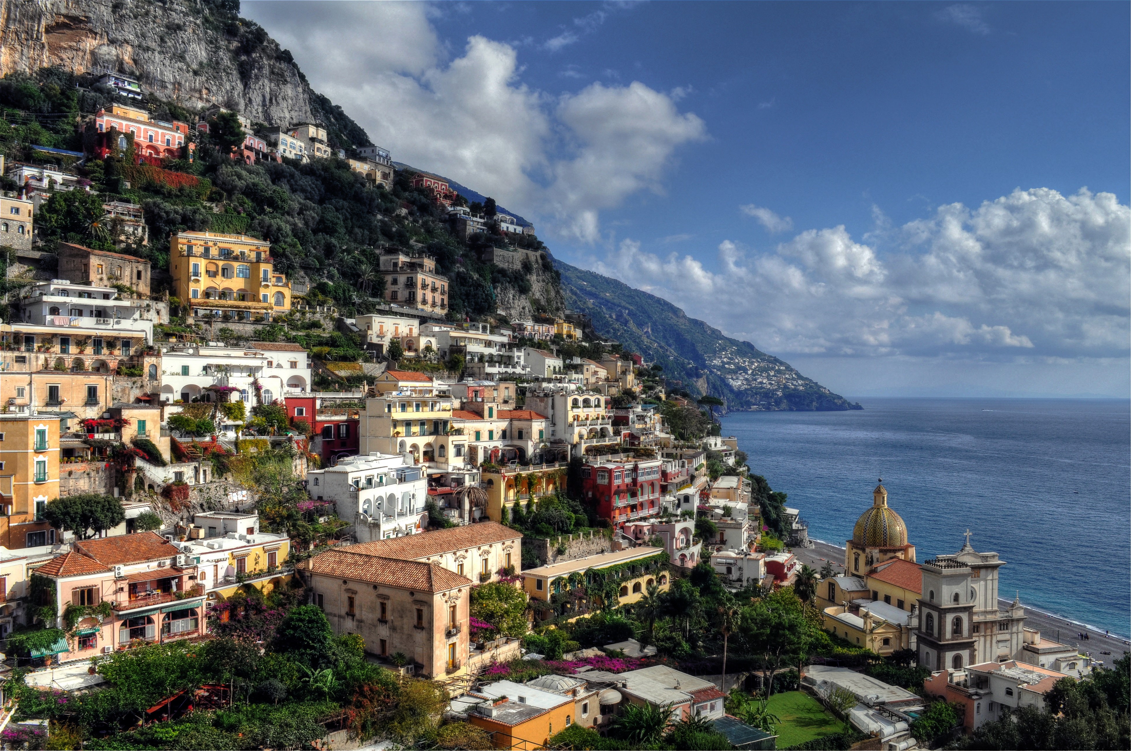 4K Houses in Positano, Italy HD Wallpaper