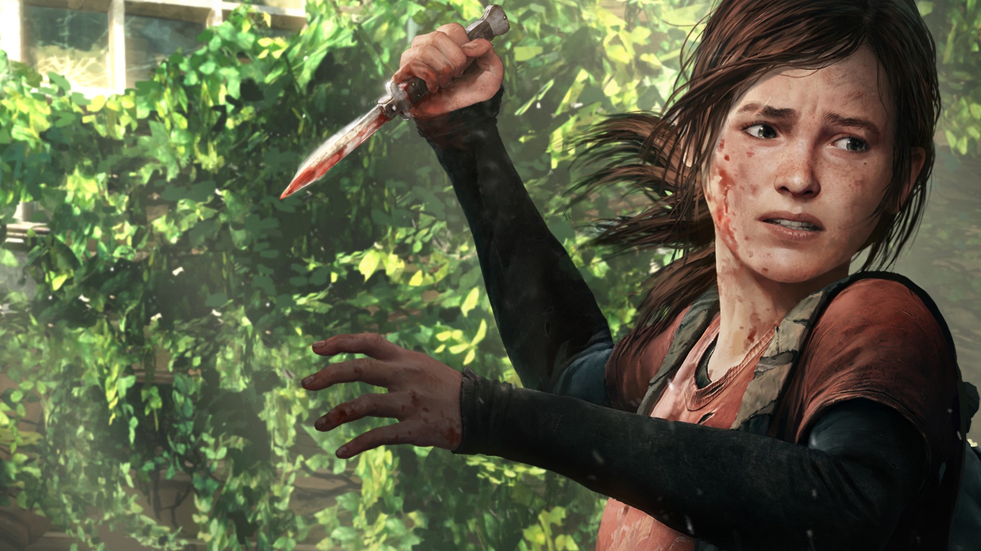 Ellie from The Last of Us holding a bloody knife HD Wallpaper