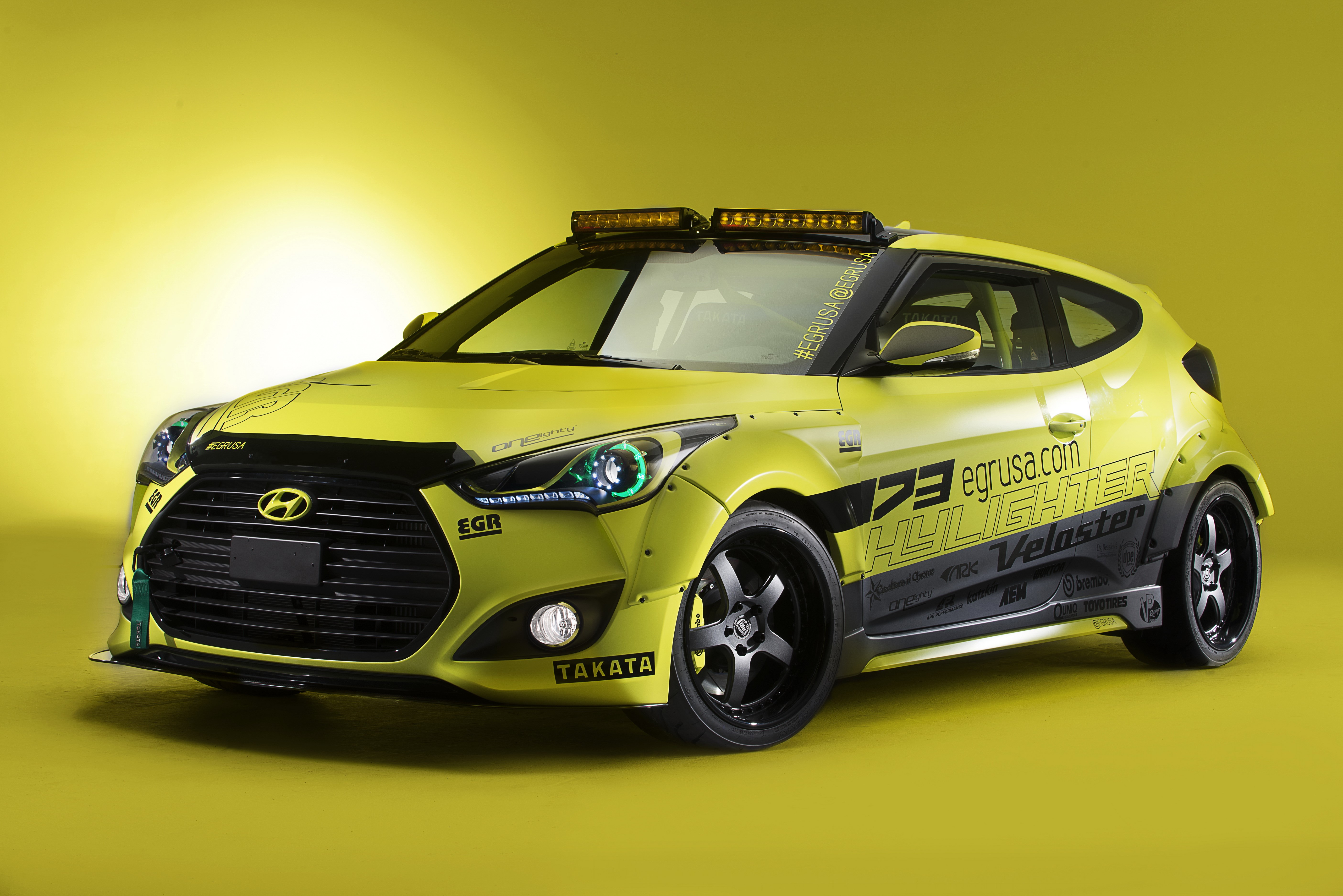 4K 2013 Hyundai Veloster Turbo Yellowcake HD Wallpaper