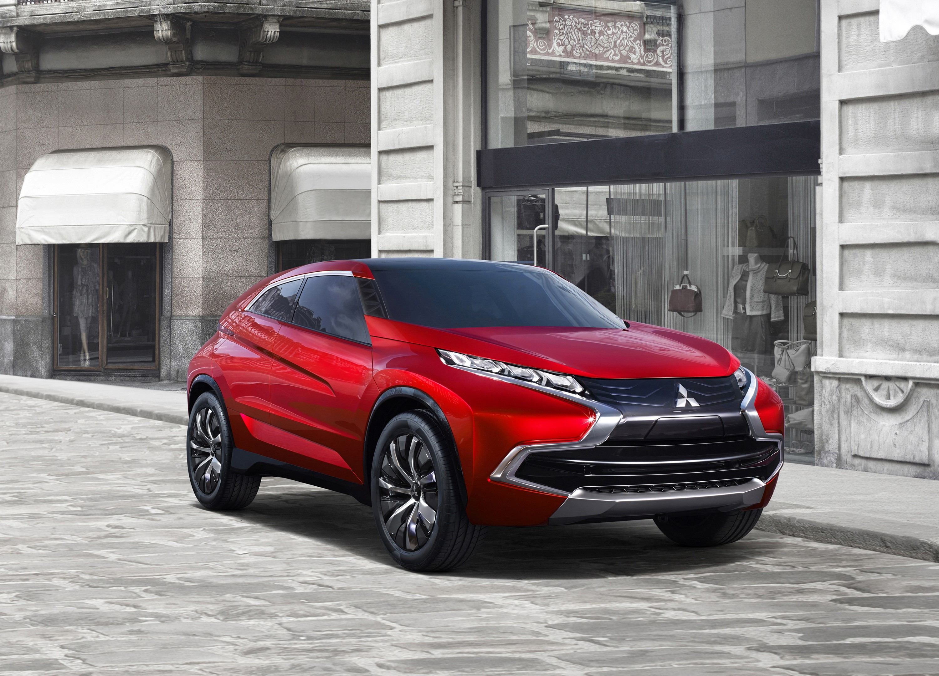 Red Mitsubishi XR-PHEV Concept Car HD Wallpaper