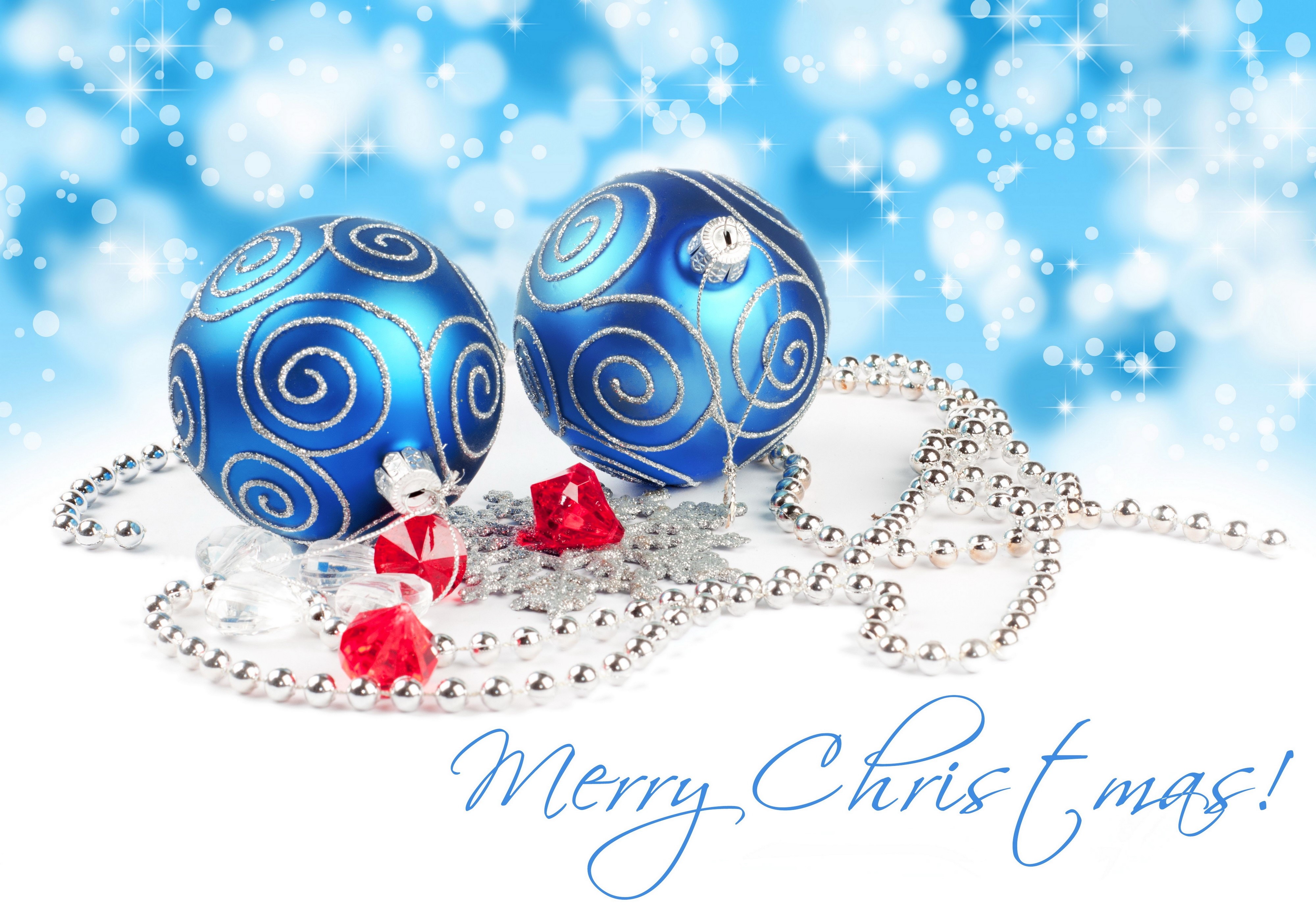 Christmas Ornaments with Beads and Jewels HD Wallpaper