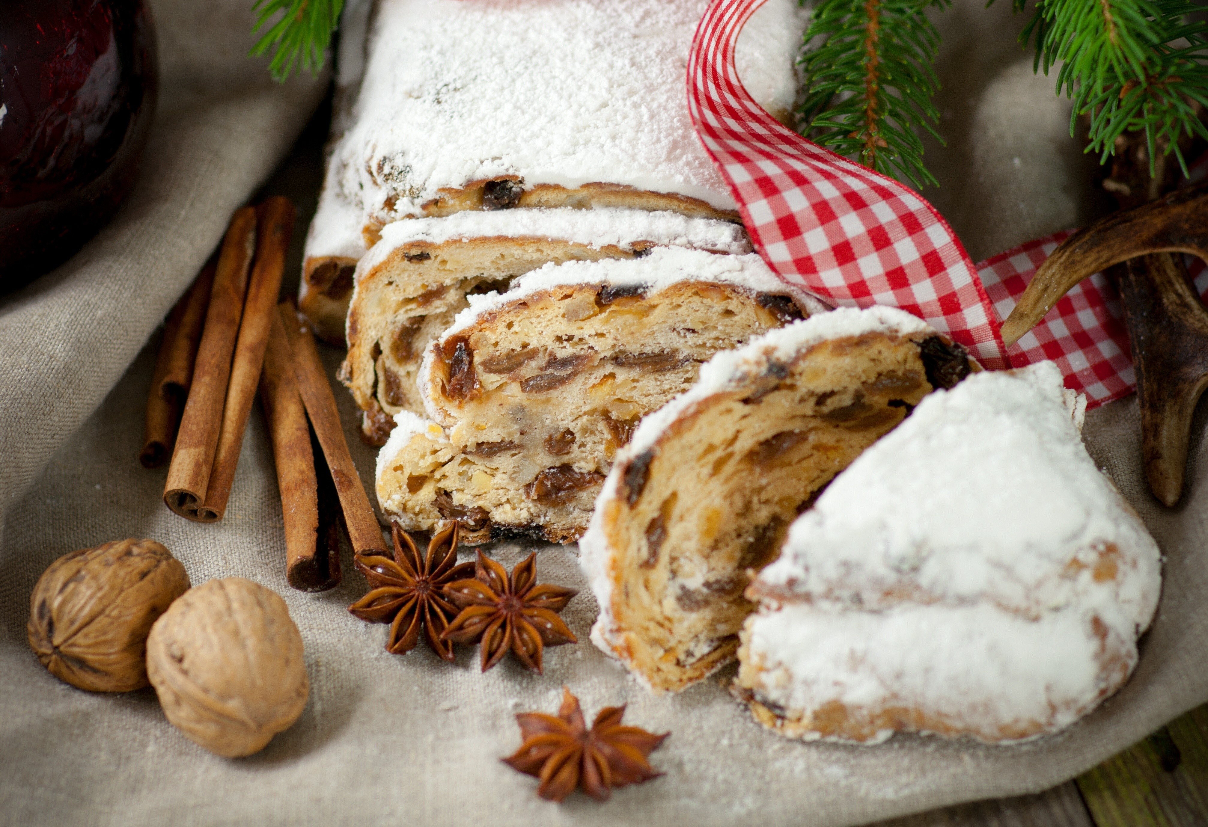Christmas Stollen with Cinnamon and Nuts HD Wallpaper
