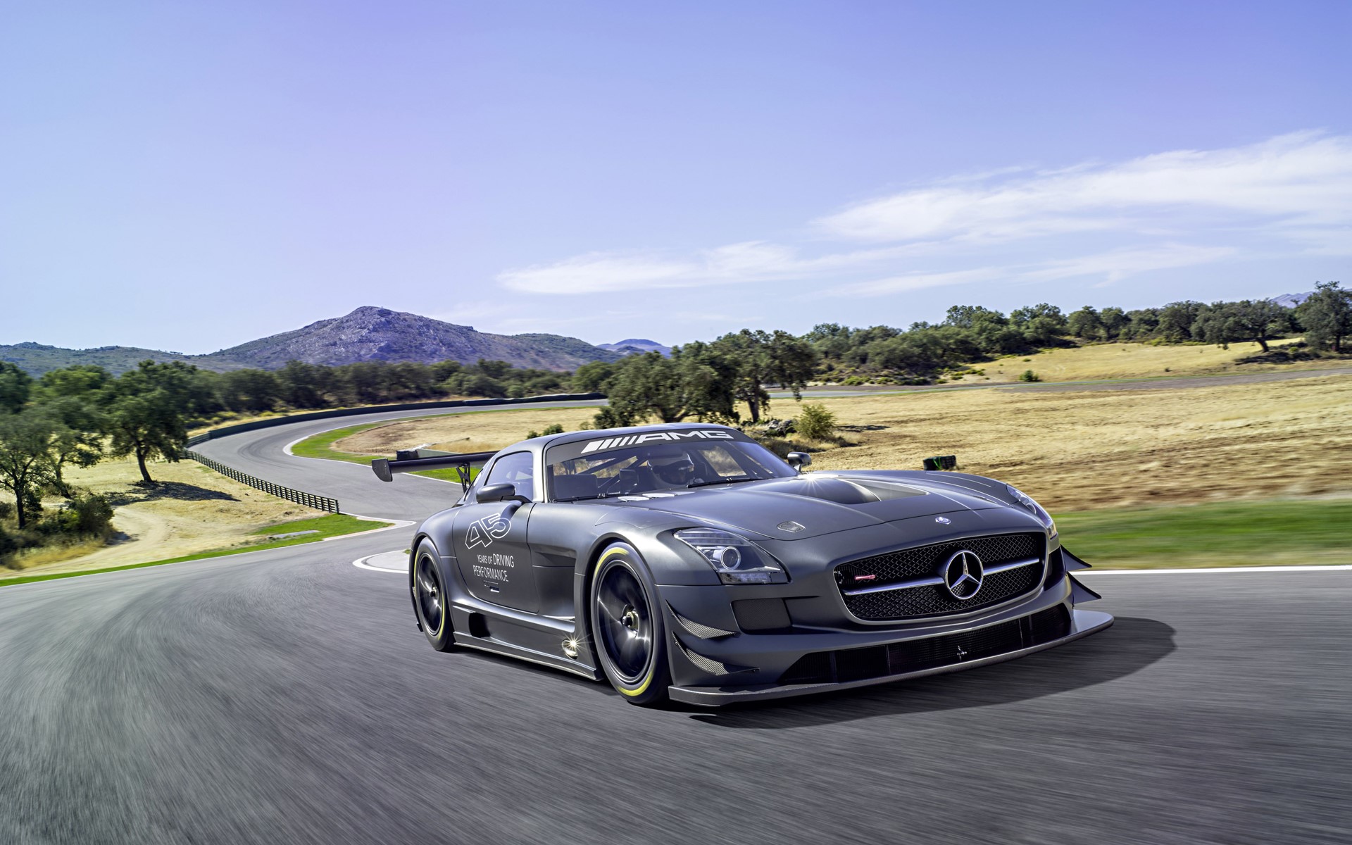 Mercedes-Benz SLS AMG GT3 on a Race Track HD Wallpaper