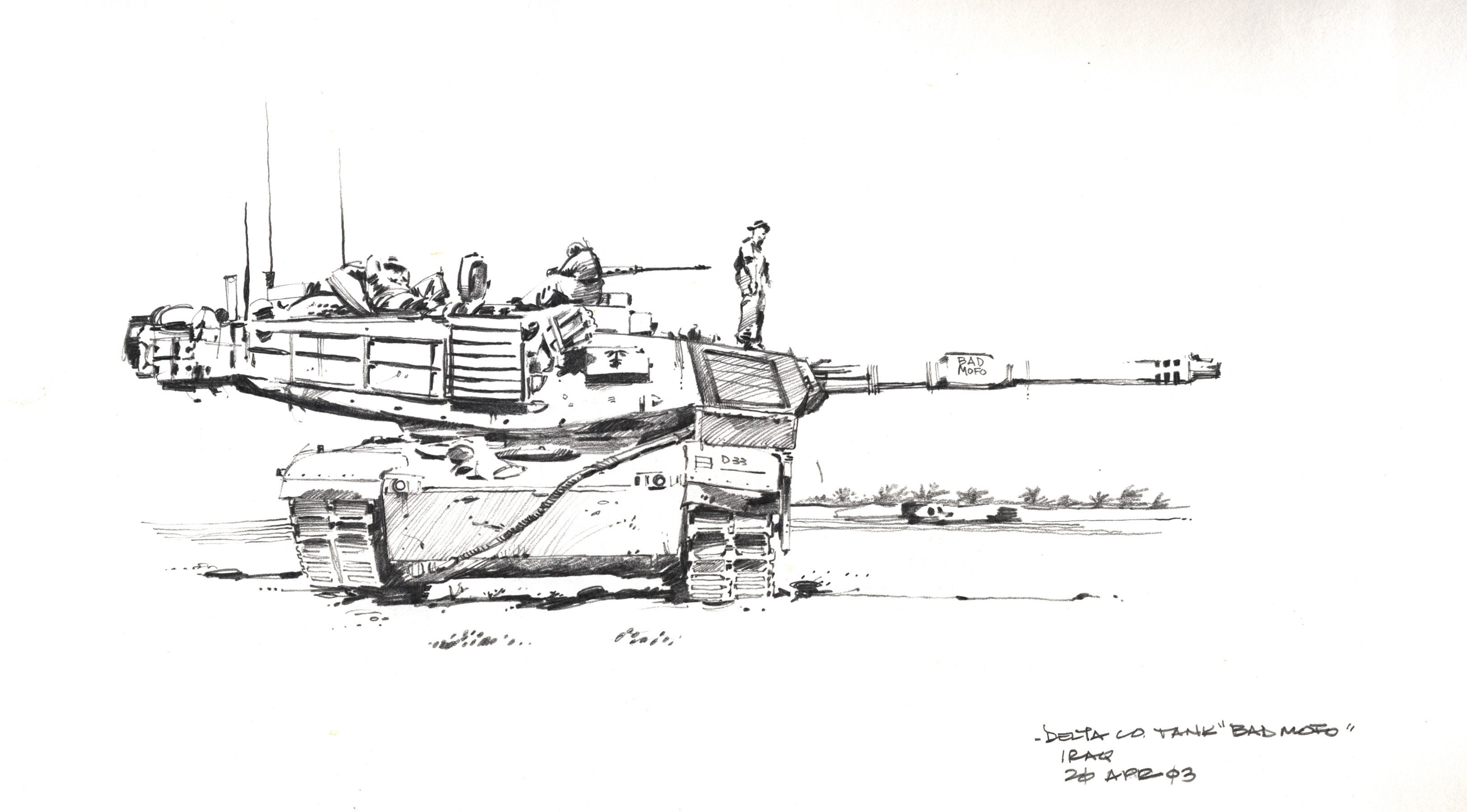M1A1 Abrams Tank "Bad Mojo" in Iraq HD Wallpaper