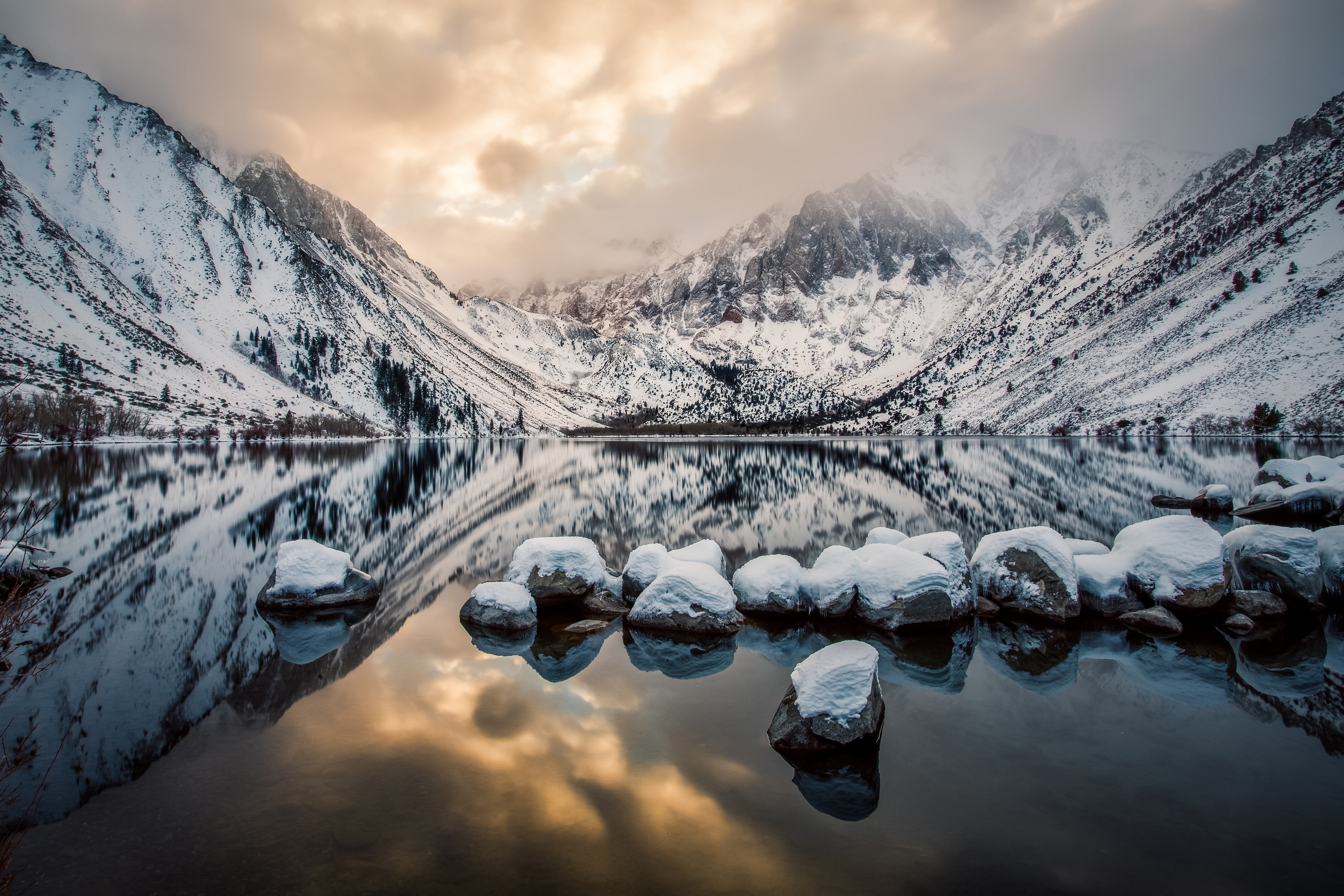 4K Convict Morrison Mountains Lake California USA HD Wallpaper
