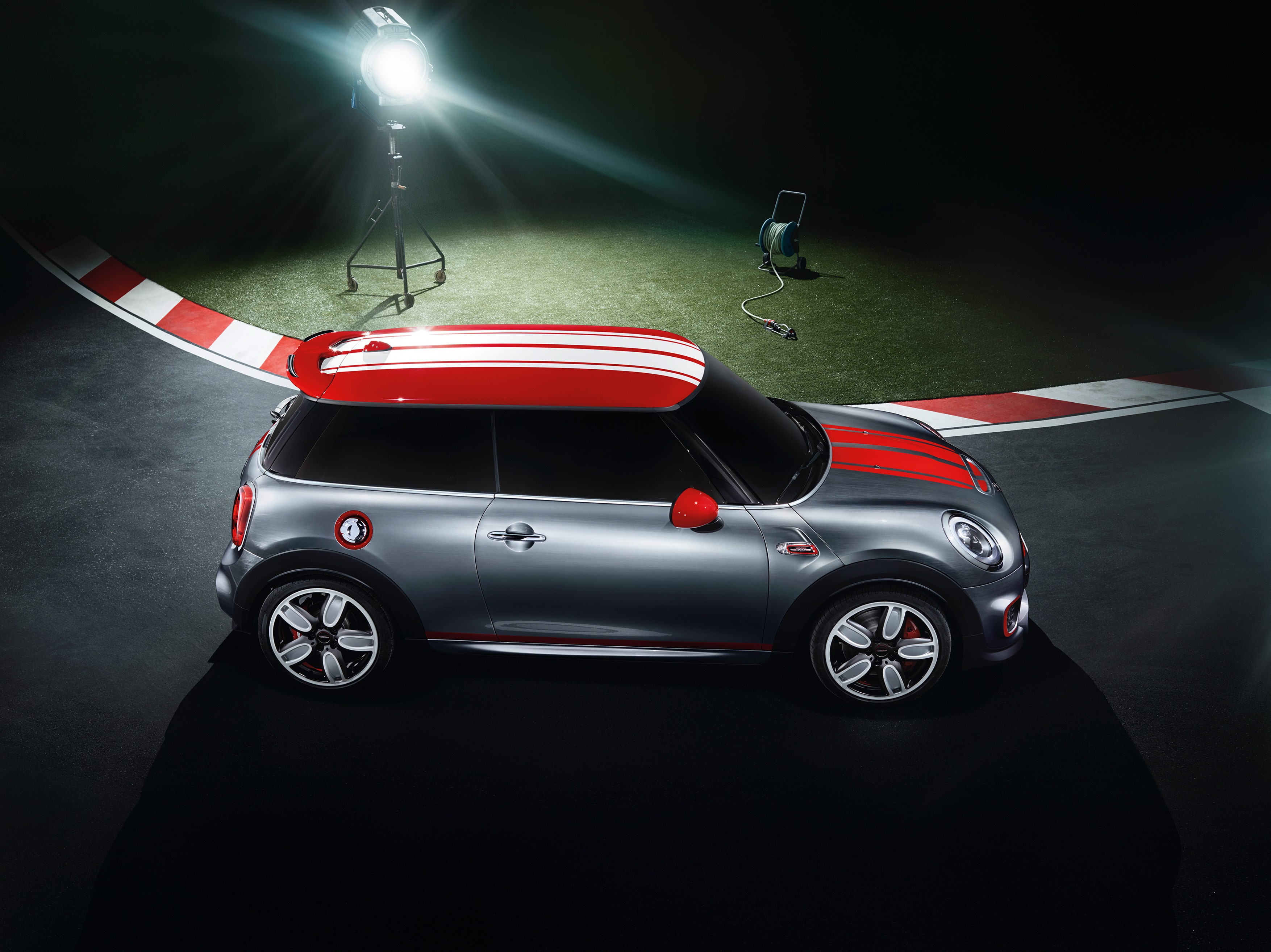 Mini John Cooper Works on a race track HD Wallpaper